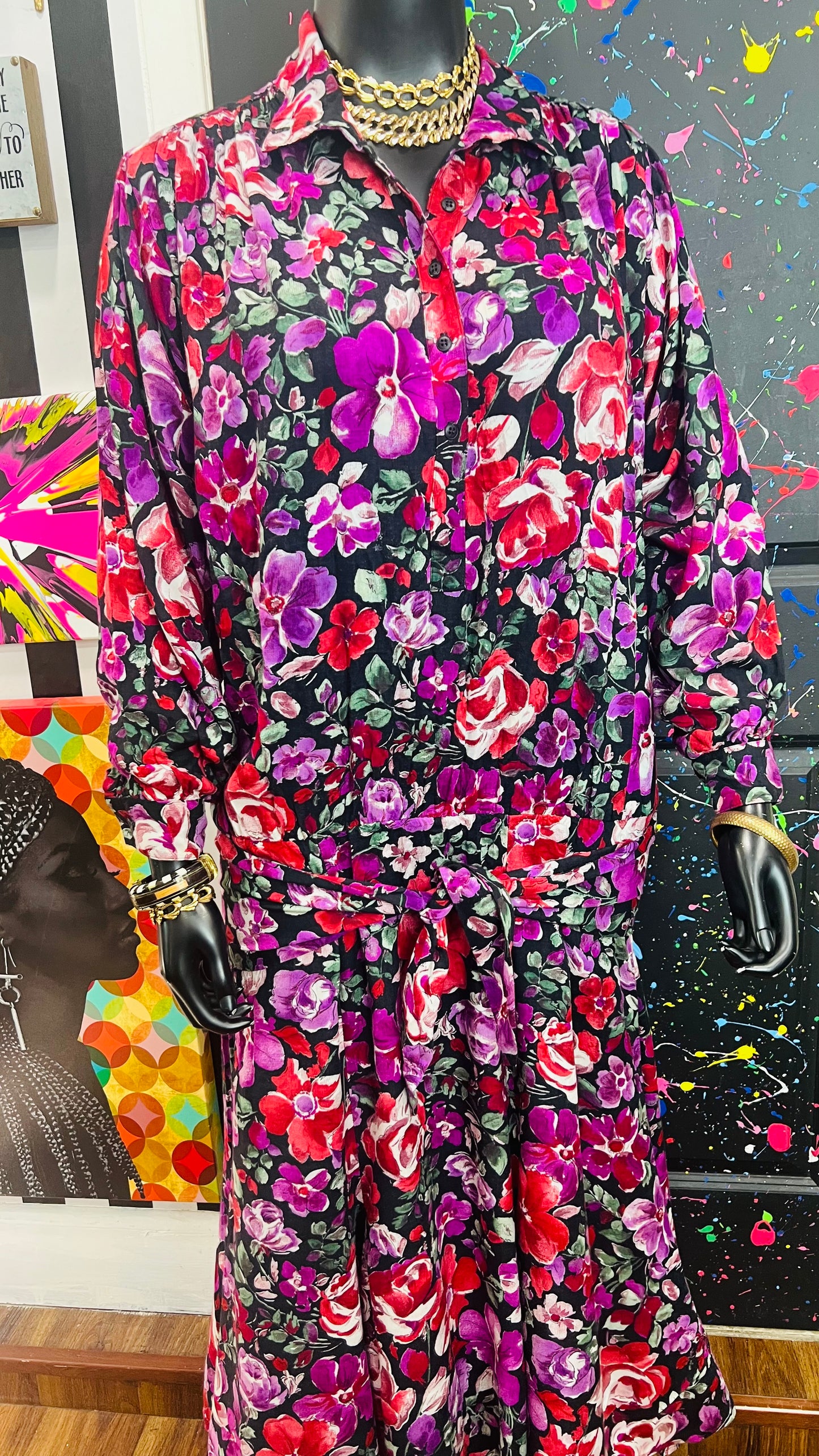 Vintage Carole Little Drop Waist Tie Dress (14)