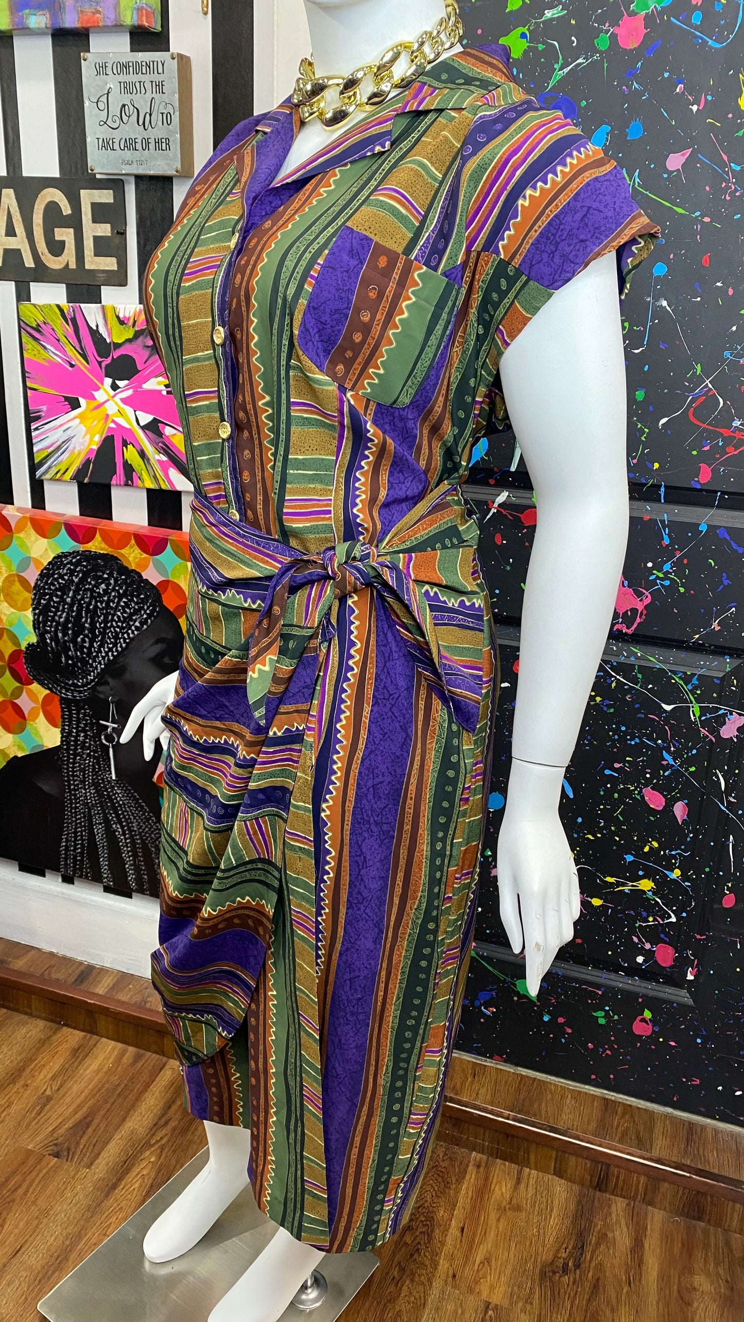Vintage Tribal Print Dress (20)