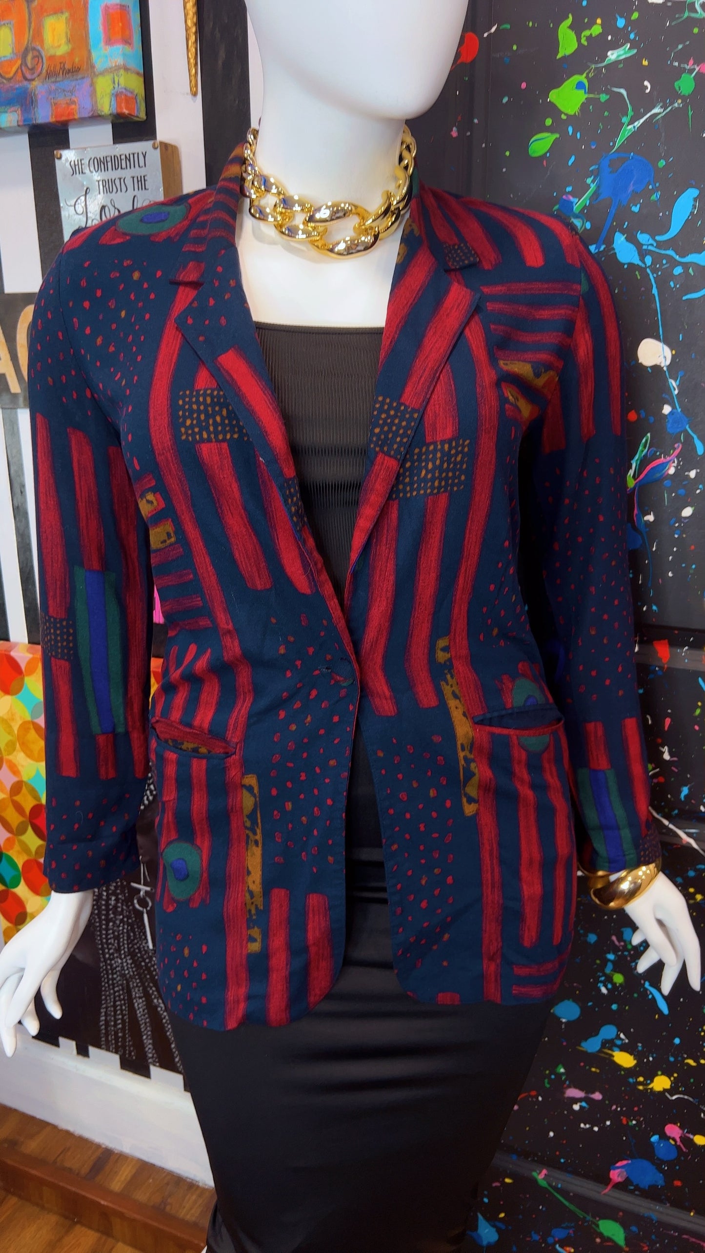 Vintage Rayon Abstract Blazer (12)