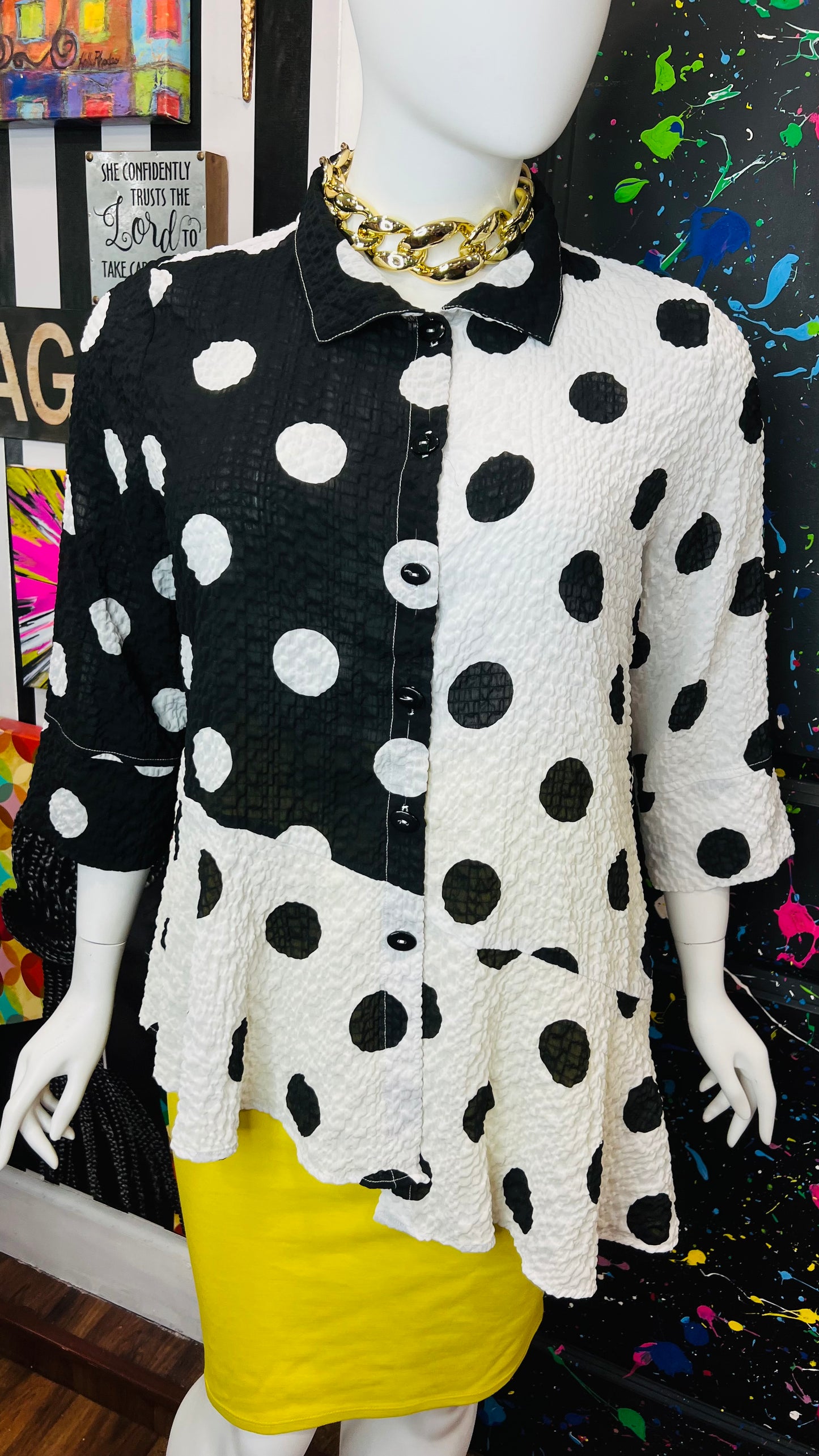 Black & White Polka Dot Blouse (22)