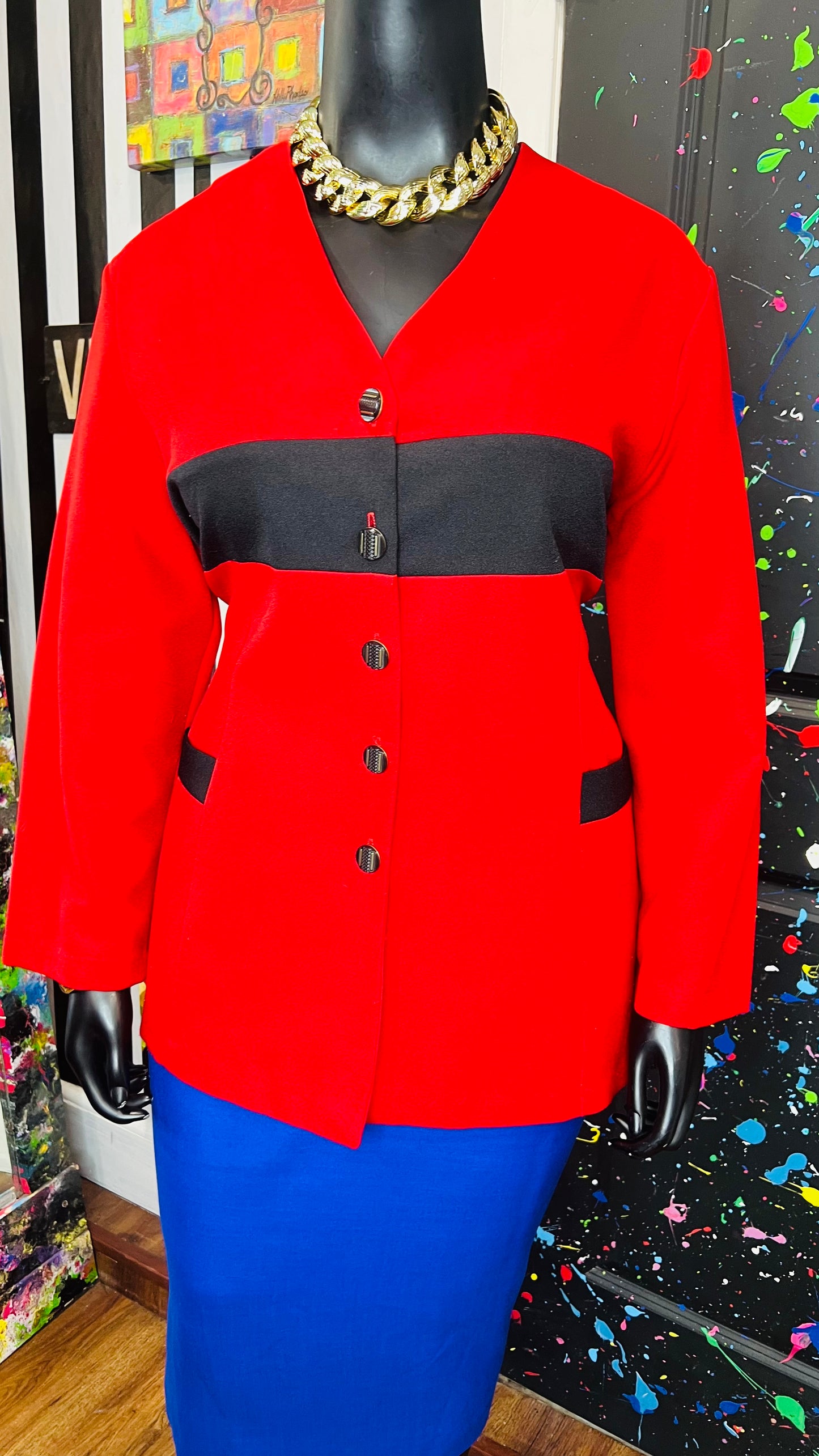 Vintage Black & Red Blazer (18/20)