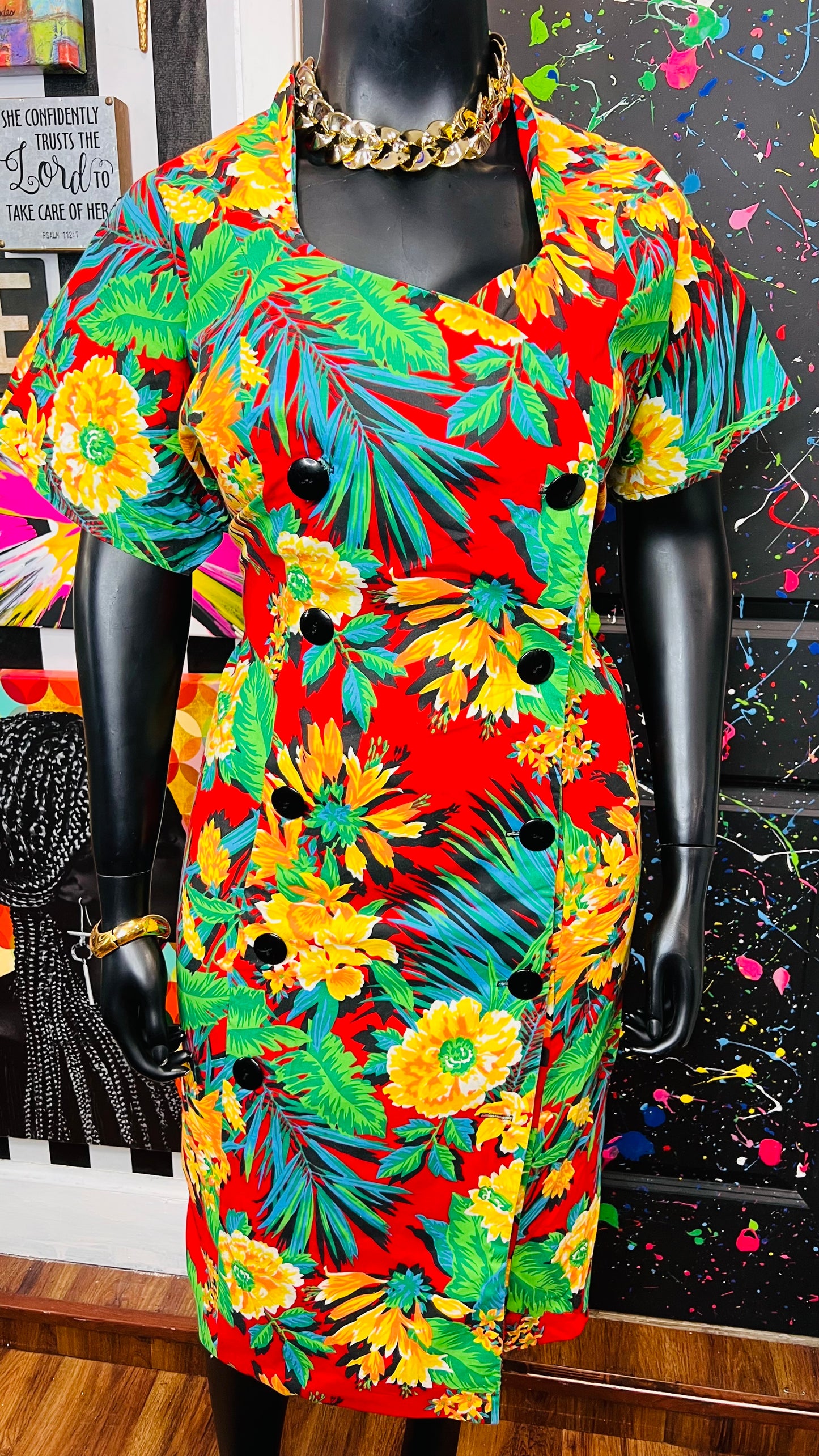 Vintage Vibrant Floral Dress (22)