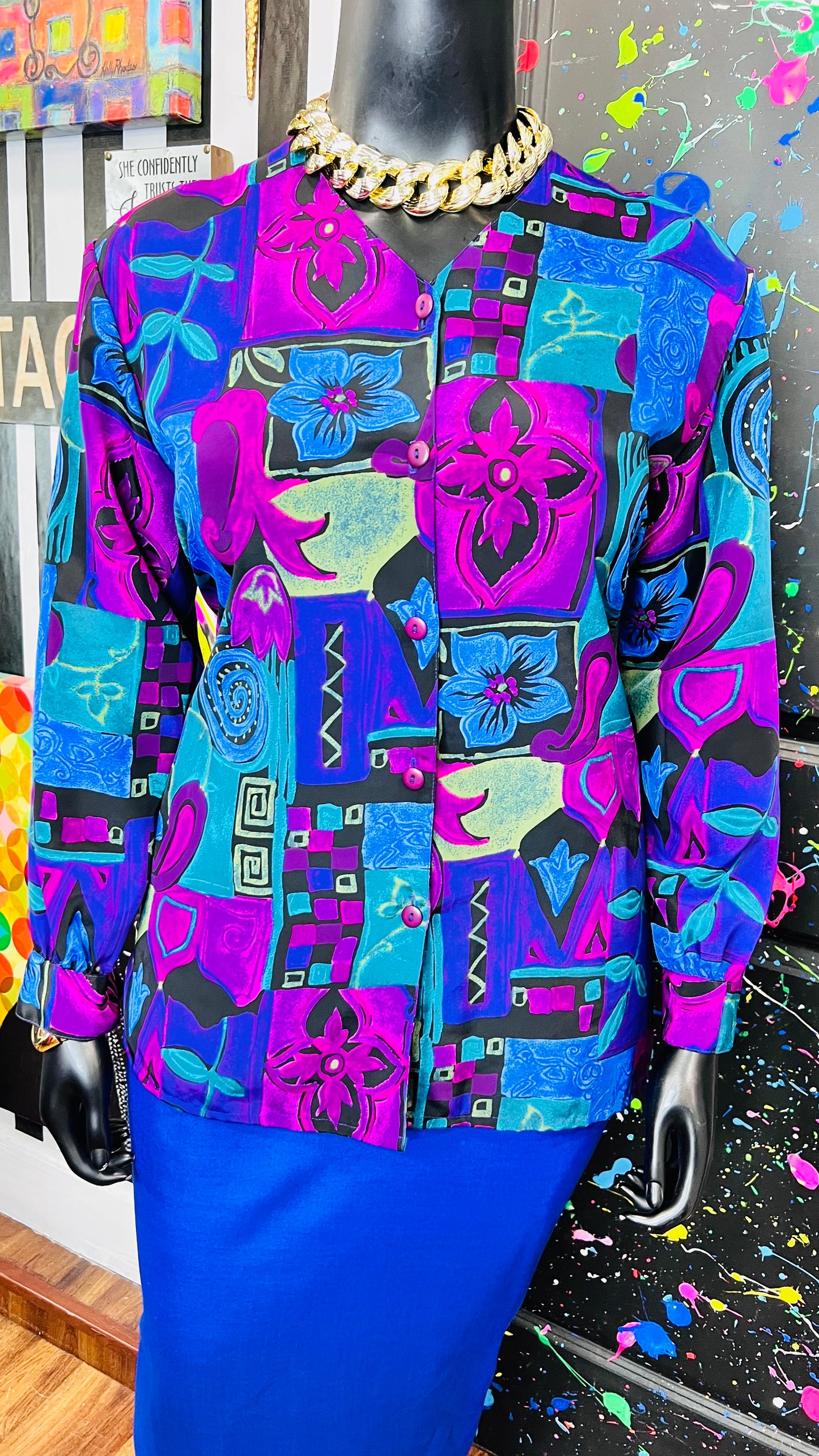 Vintage 90’s Abstract Blouse (14)