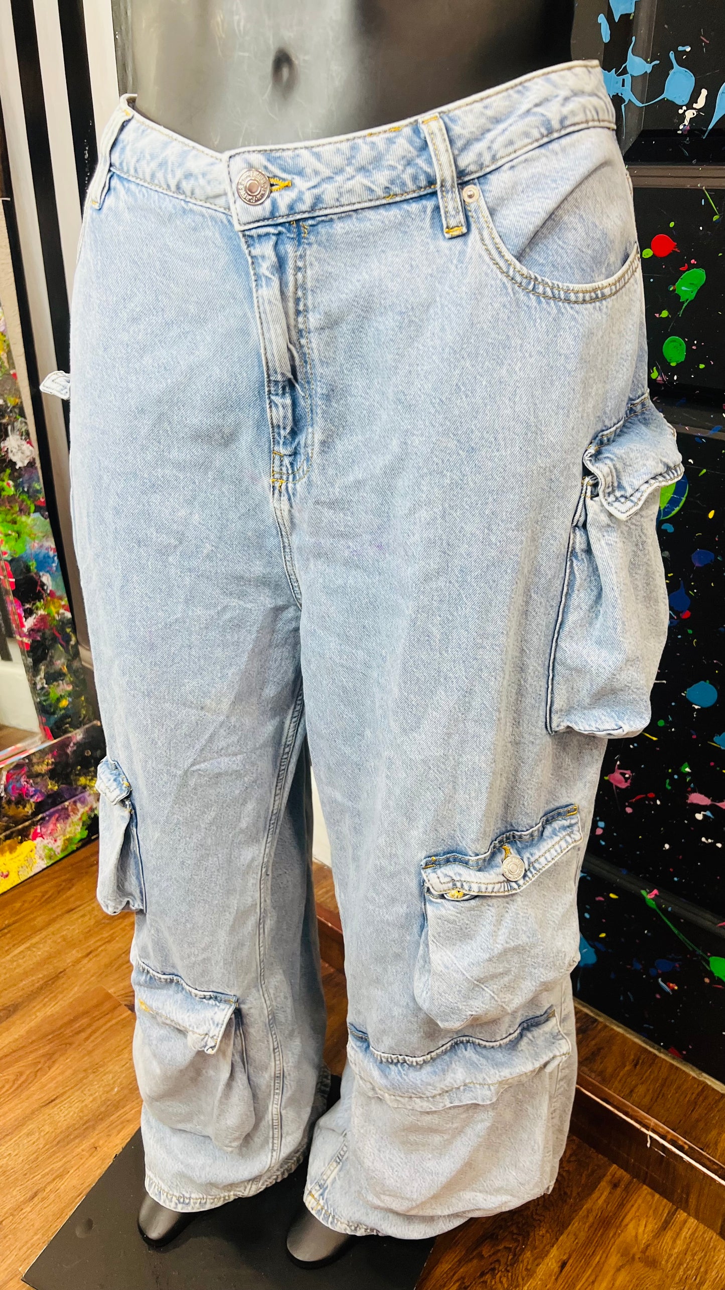 Baggy Oversized Denim Cargo Jeans (18)