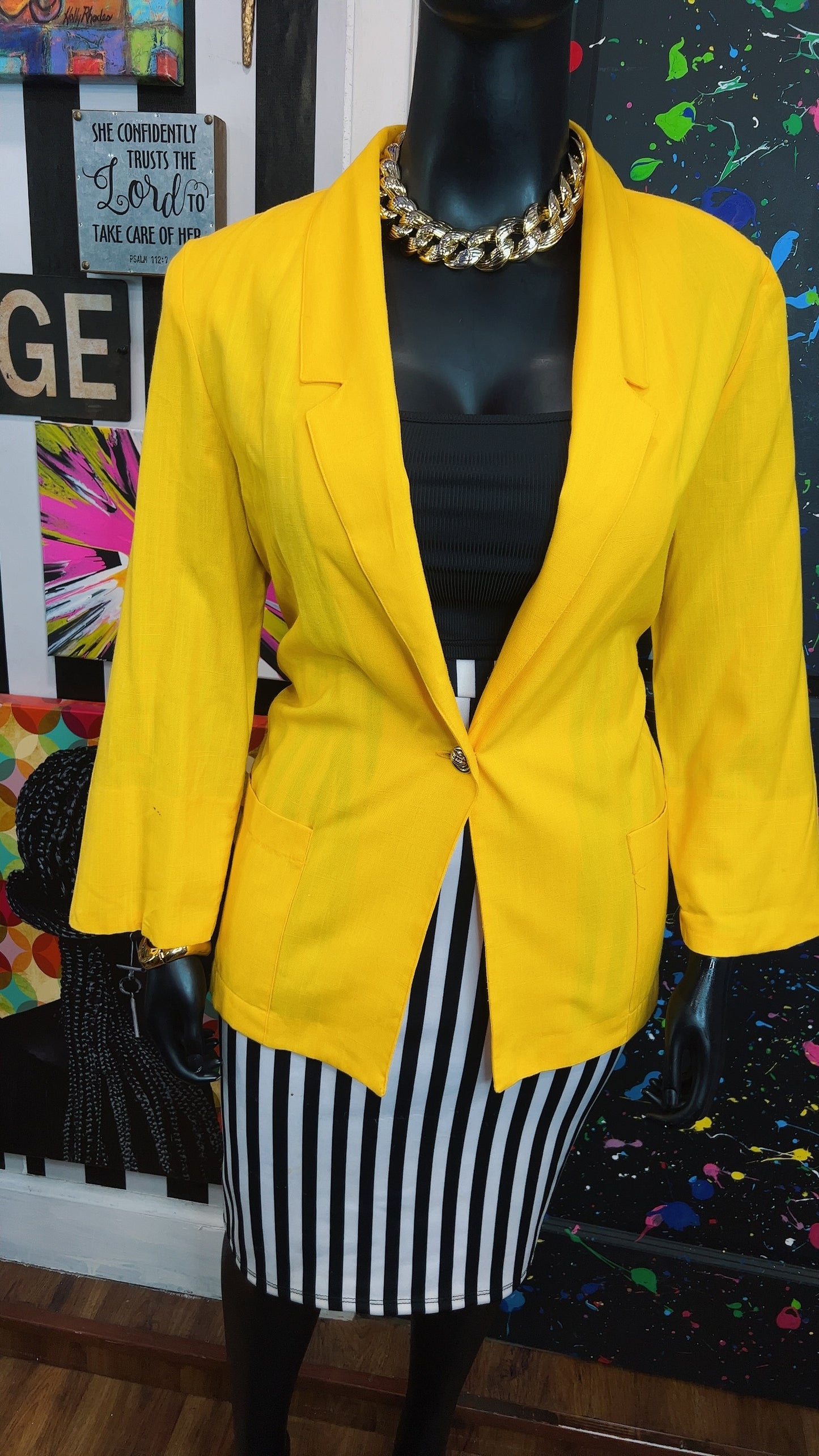 Vintage Yellow Blazer (16)
