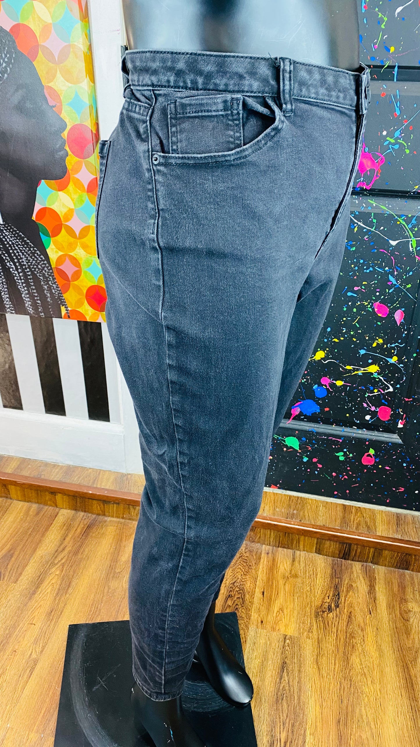 Black Mid Rise Skinny Jeans