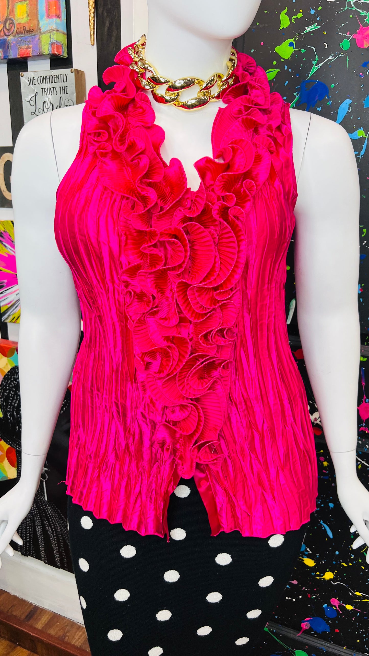 Vintage Y2K Pink Sleeveless Blouse (18/20W)