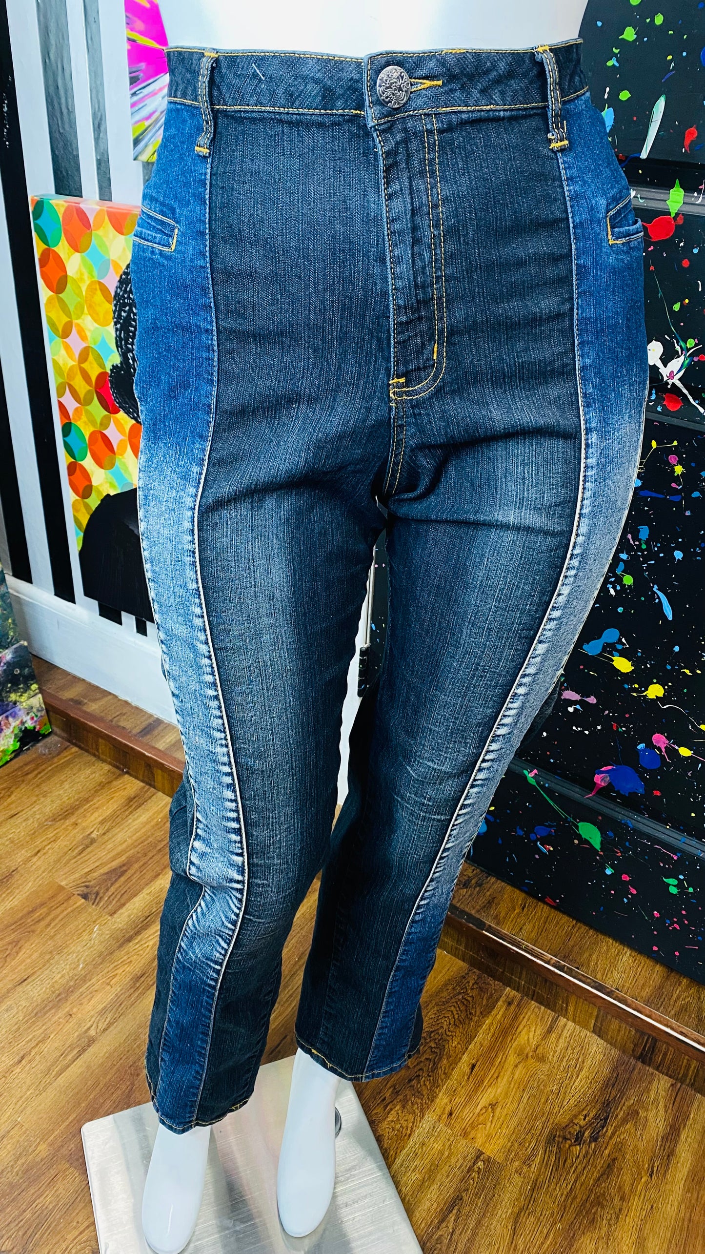 Vintage Black & Blue Y2k Jeans (22)