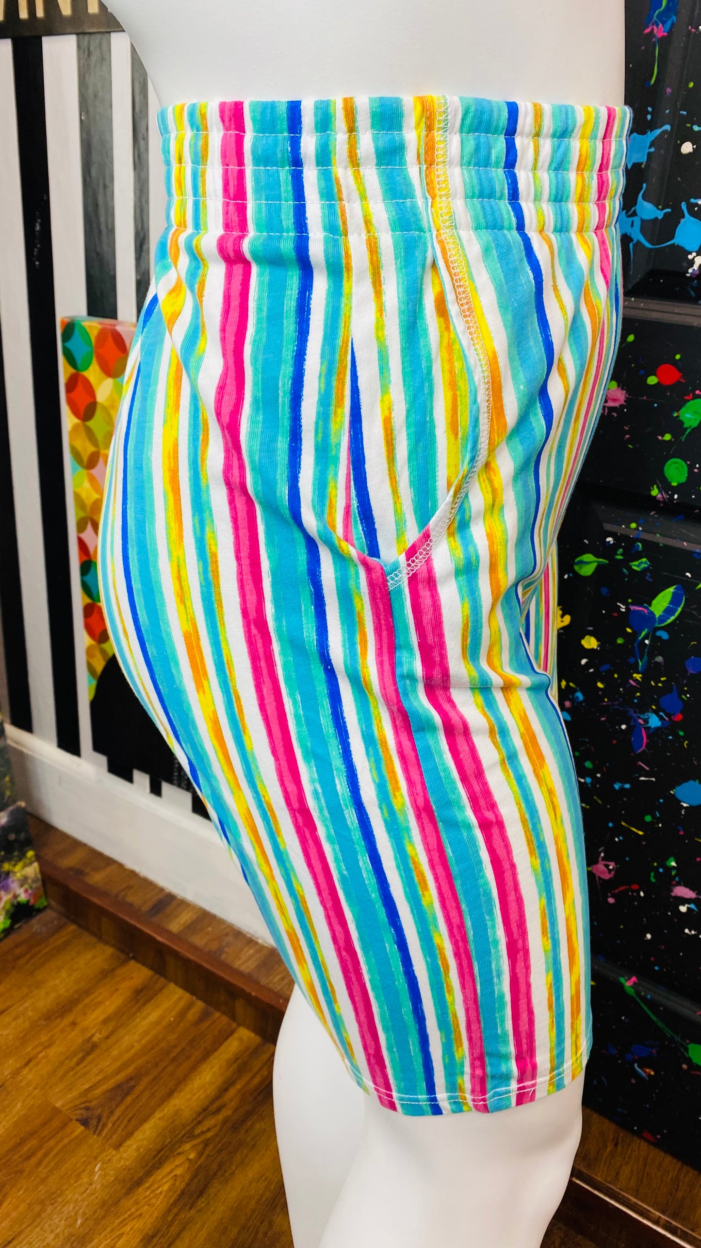 Vintage Cotton Striped Shorts (26/28)
