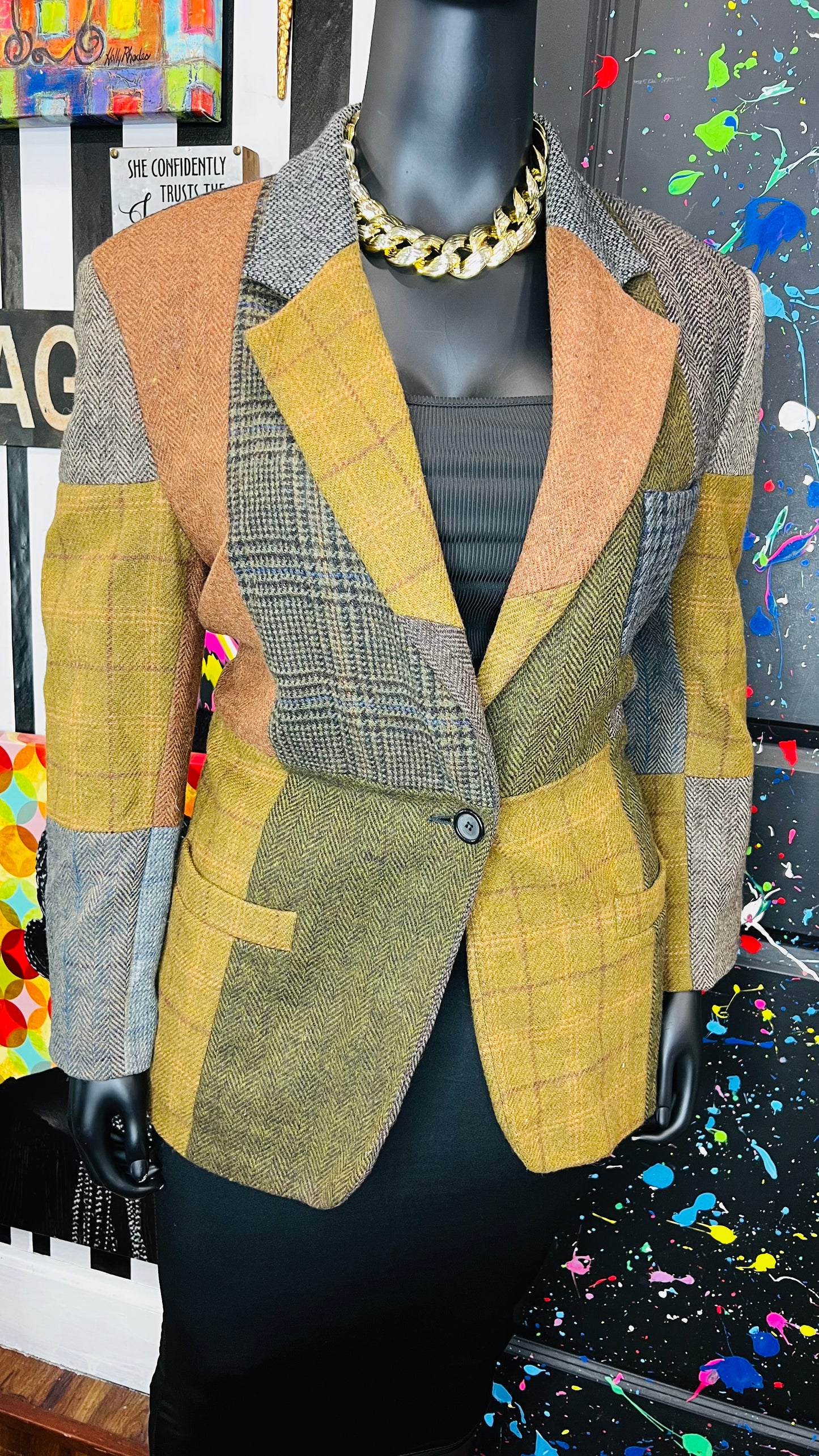Vintage Wool Patchwork Blazer (16)