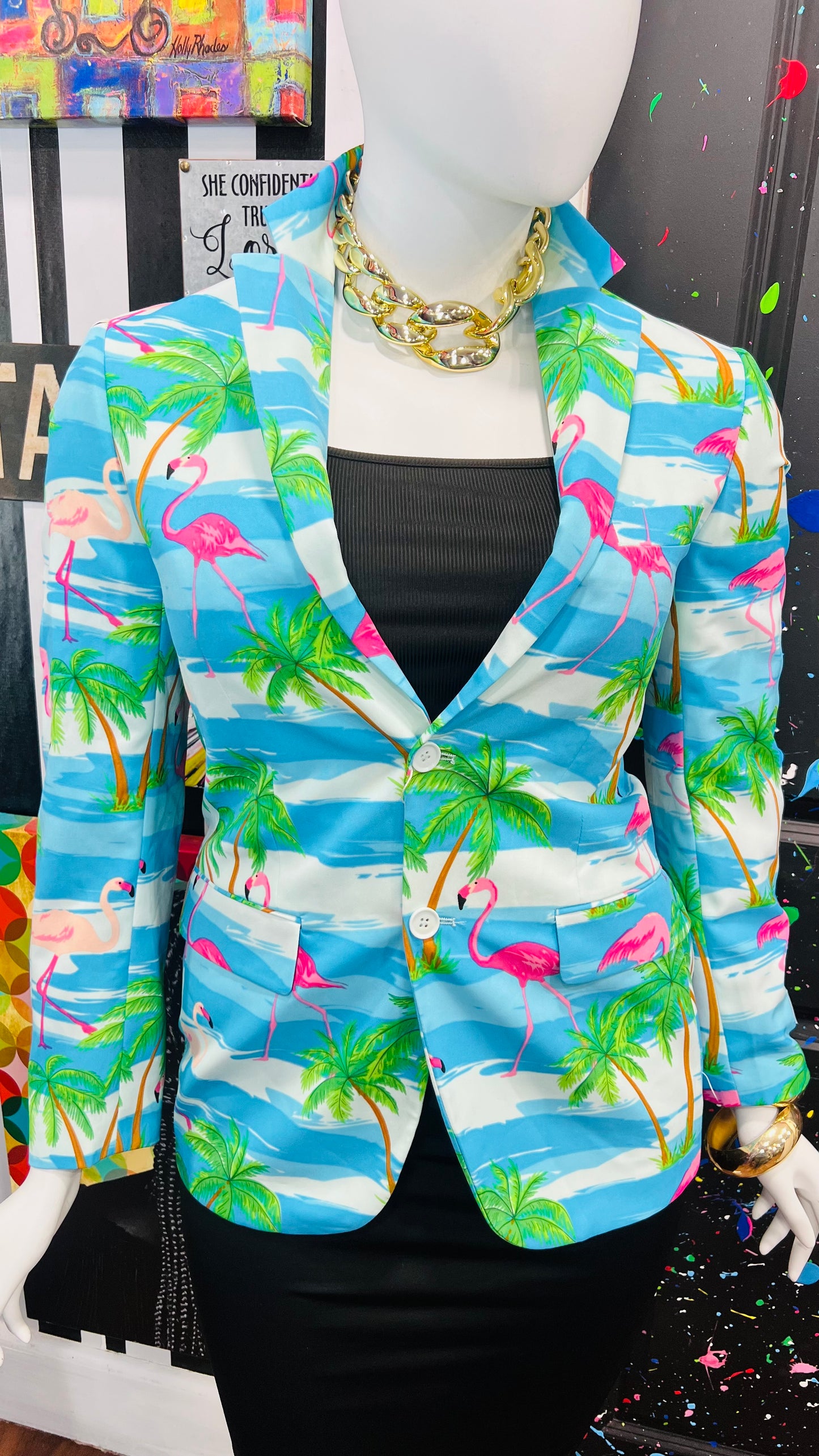 Tropical Flamingo Blazer (12)