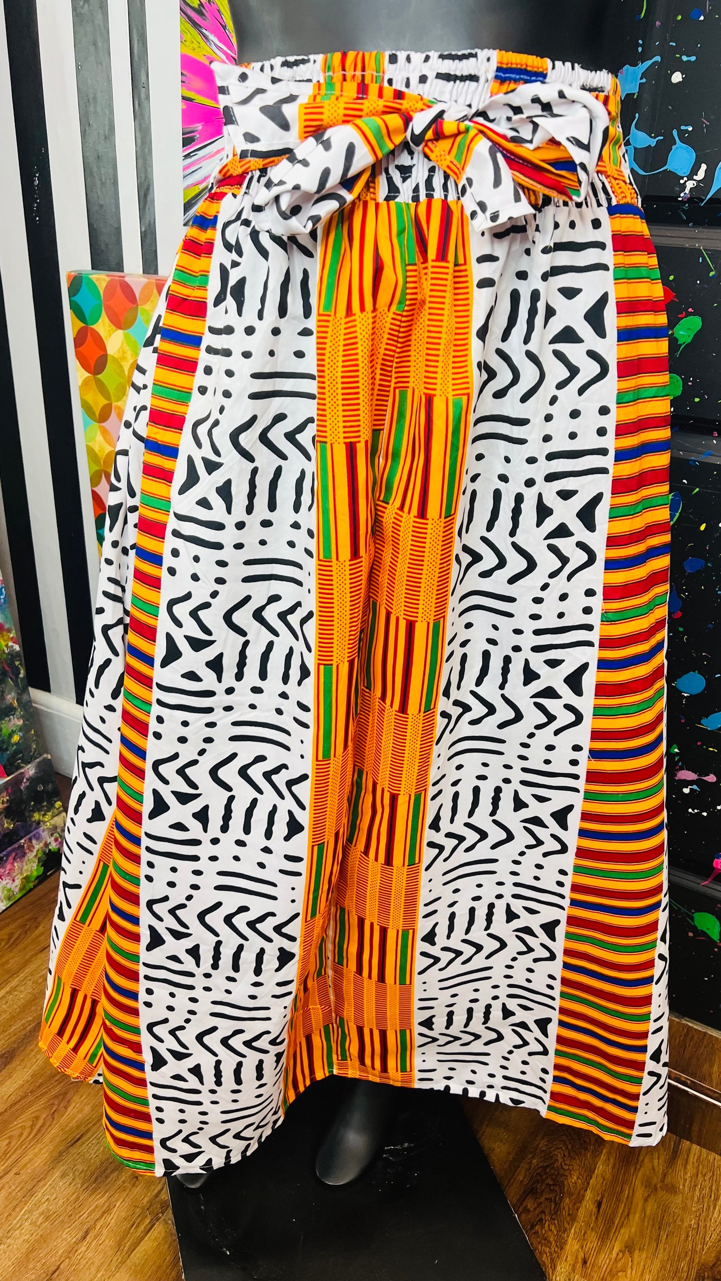100% Cotton Tribal Print Skirt (OS)