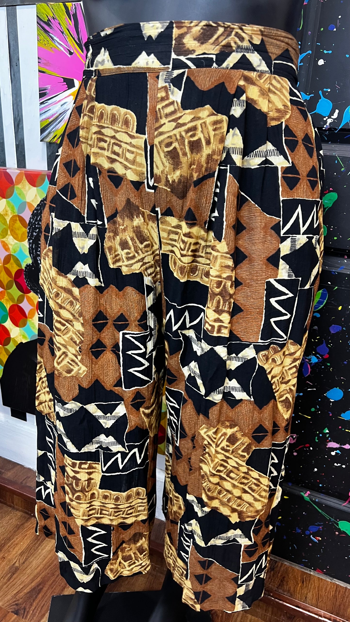 Vintage Tribal Print Wide Leg Culotte/ Gauchos (24)