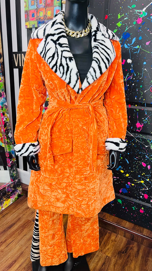 Orange & Zebra Bell Bottom Pants Suit (14)