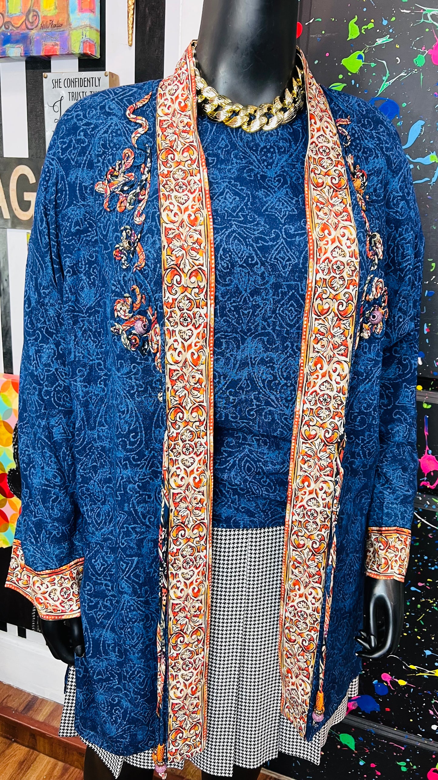 Vintage Carole Little Blouse & Duster Set (14)