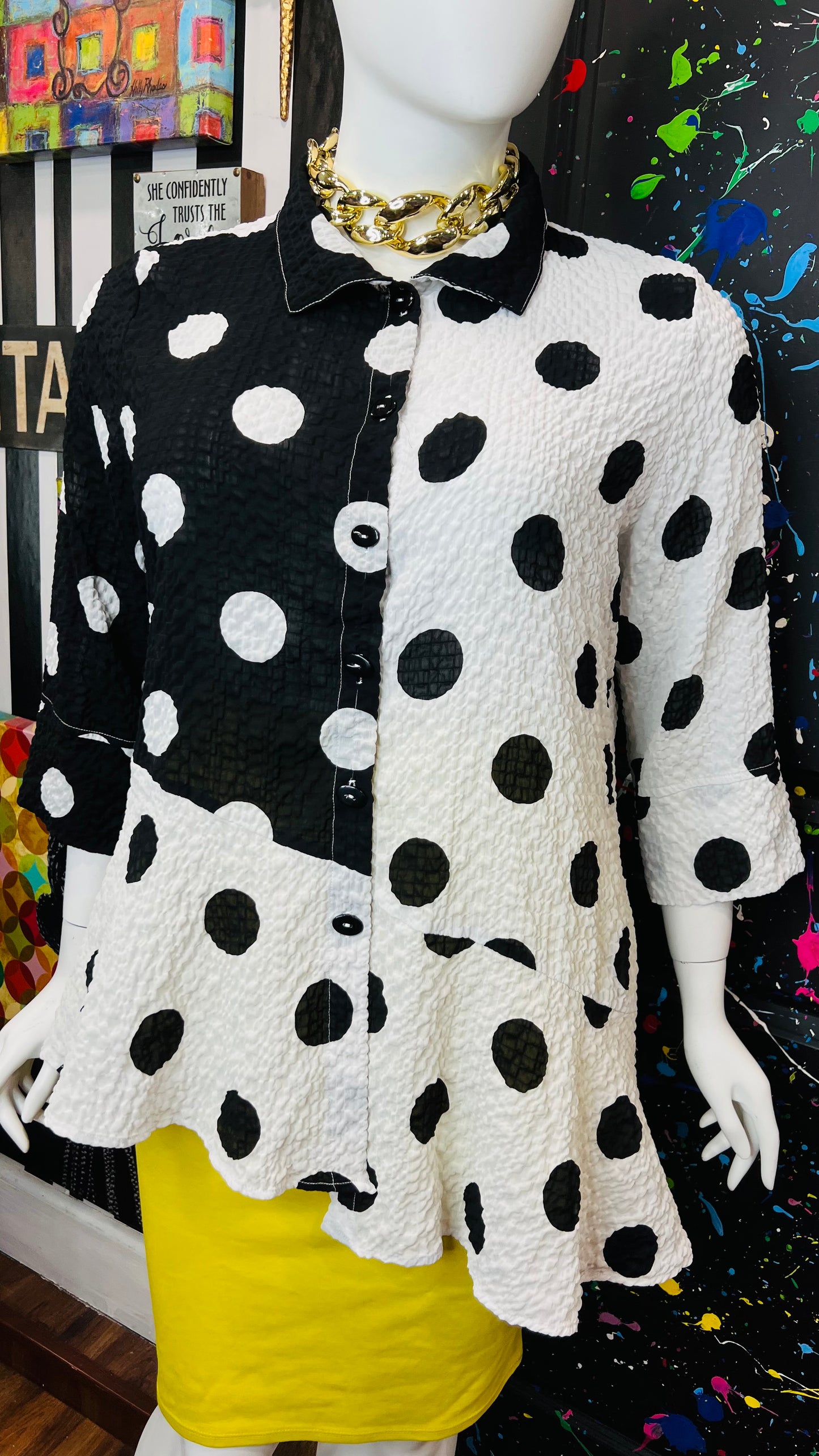 Black & White Polka Dot Blouse (22)