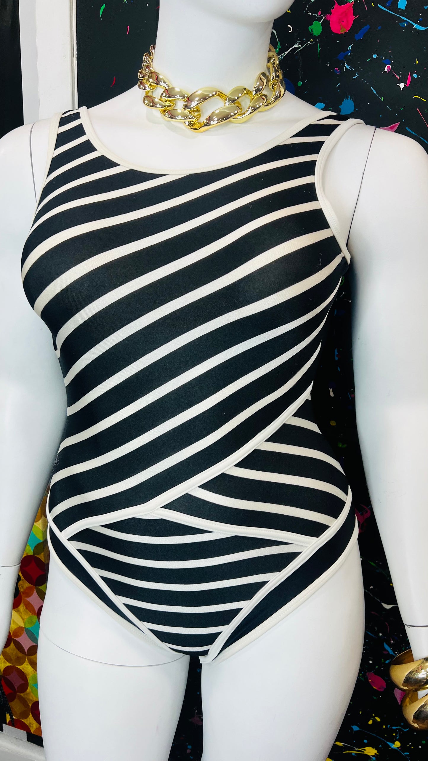 Vintage Black & White Swimsuit (12)