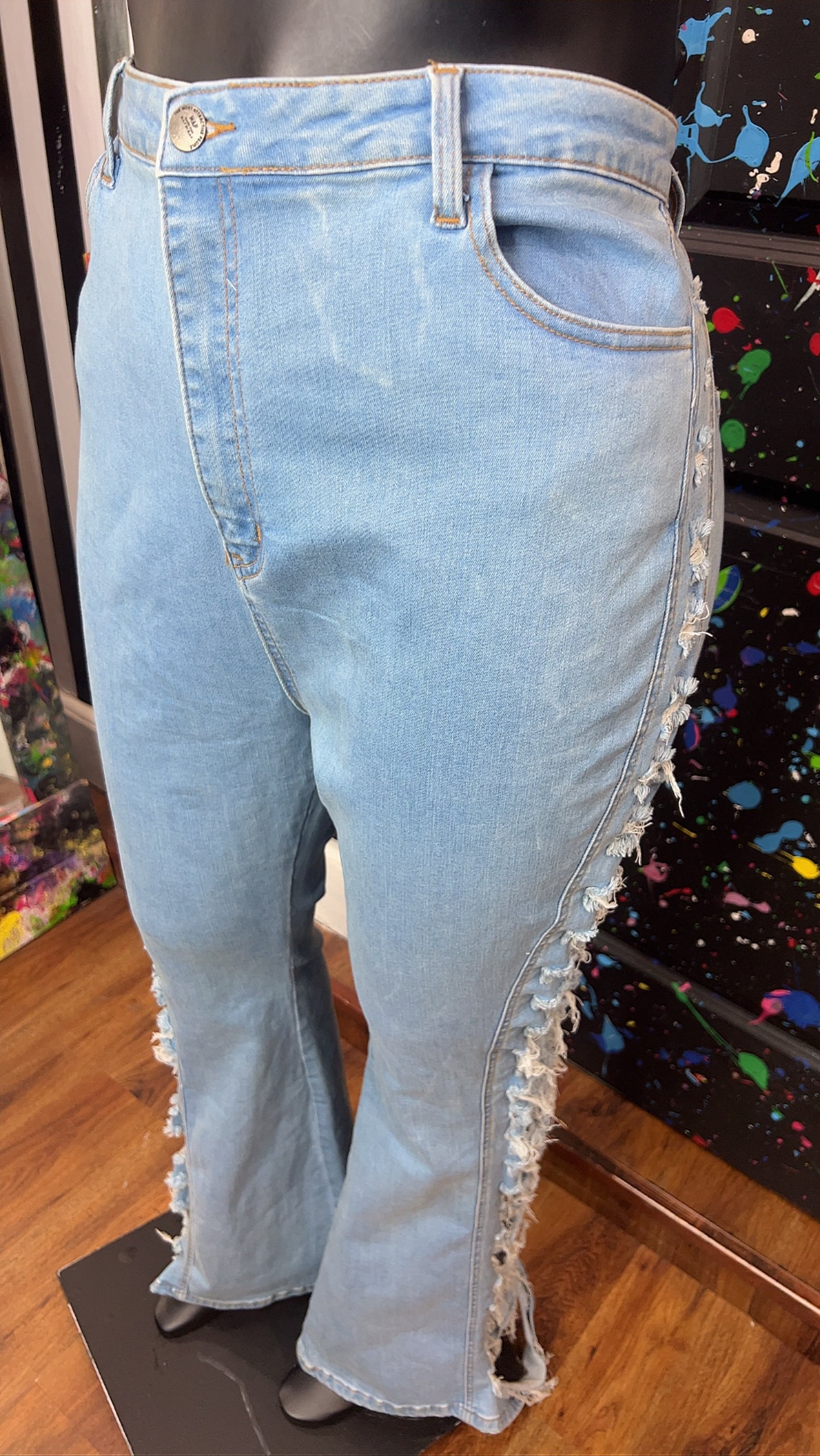 Distressed Jeans w/ Flare Legs (20)