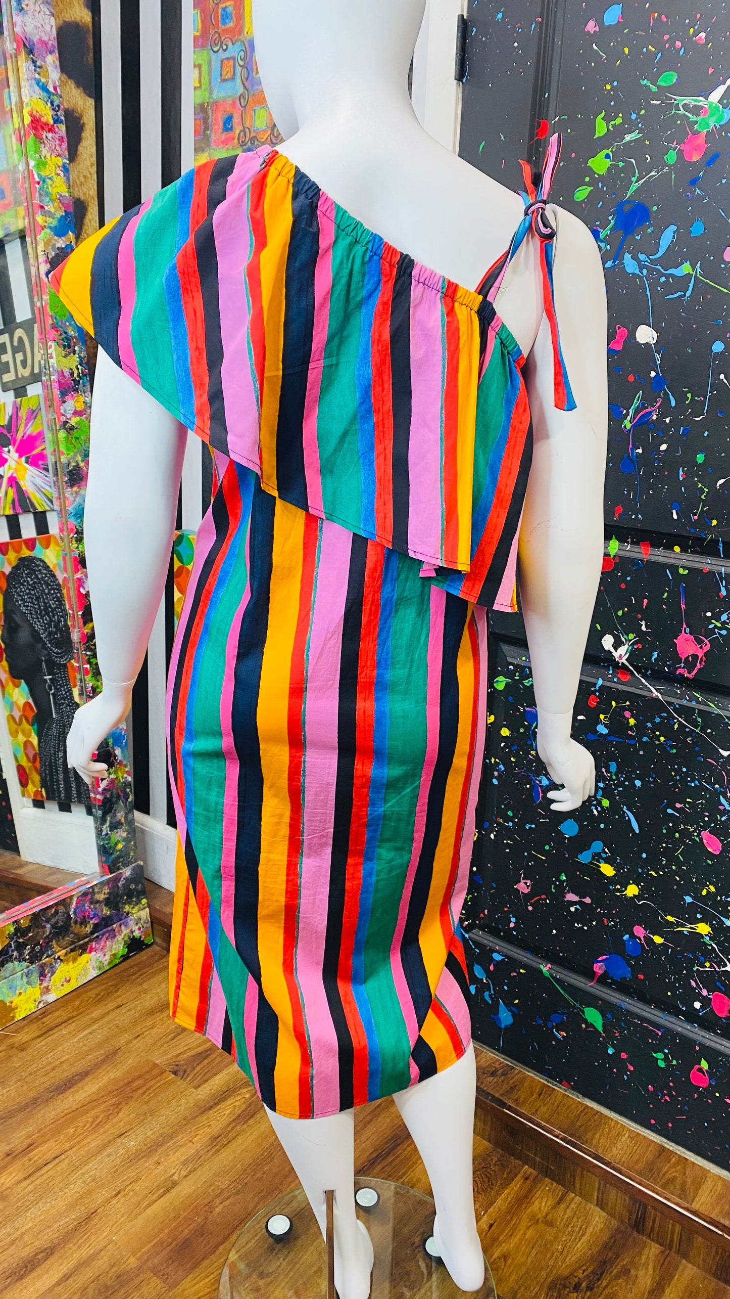 Striped One Shoulder Sun Dress (20)
