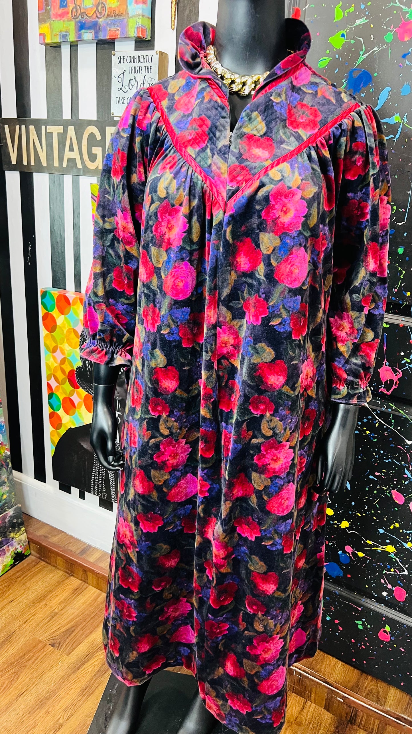 Vintage Floral Night Gown Dress (18)
