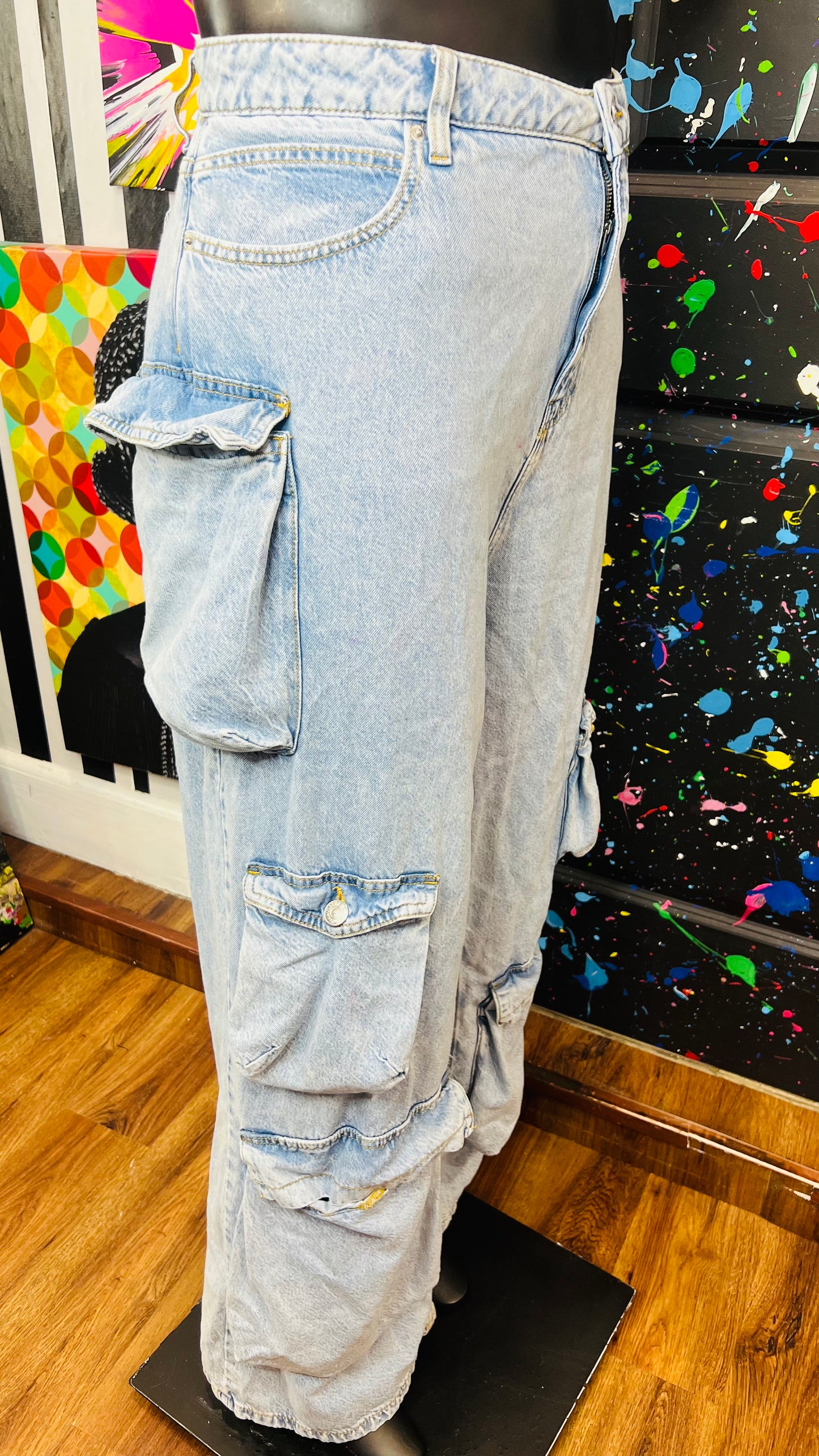 Baggy Oversized Denim Cargo Jeans (18)