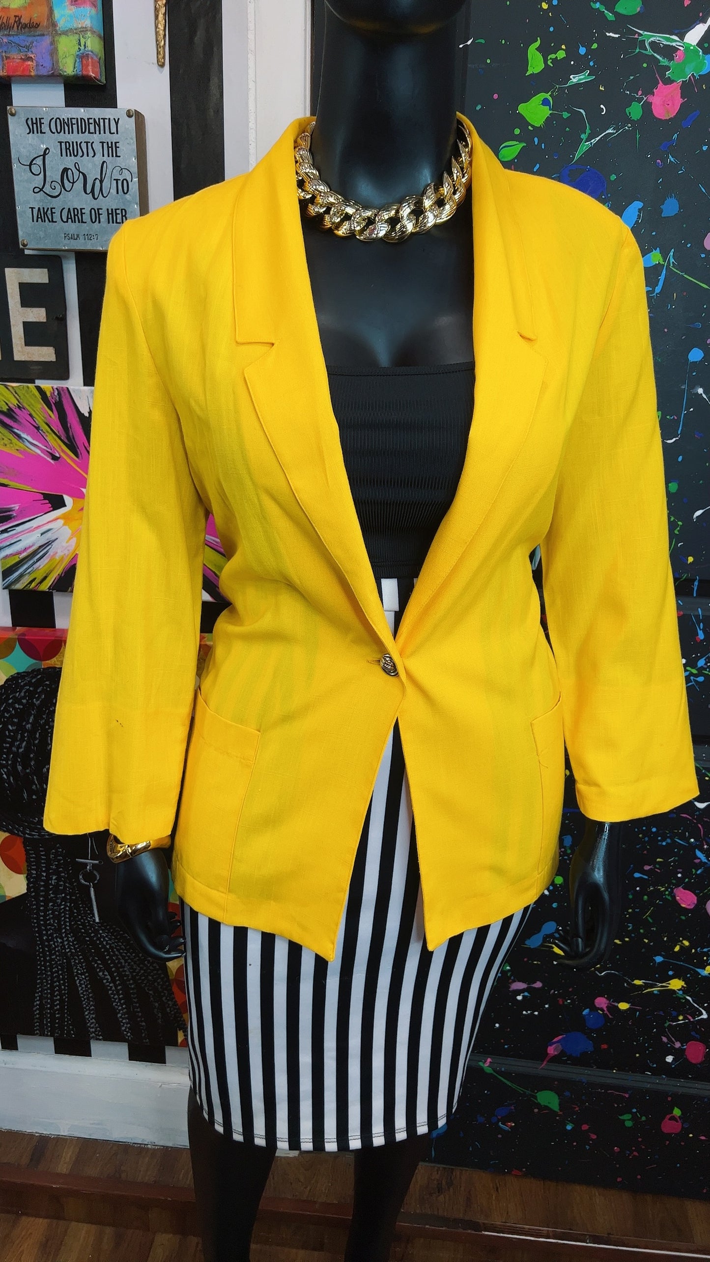 Vintage Yellow Blazer (16)