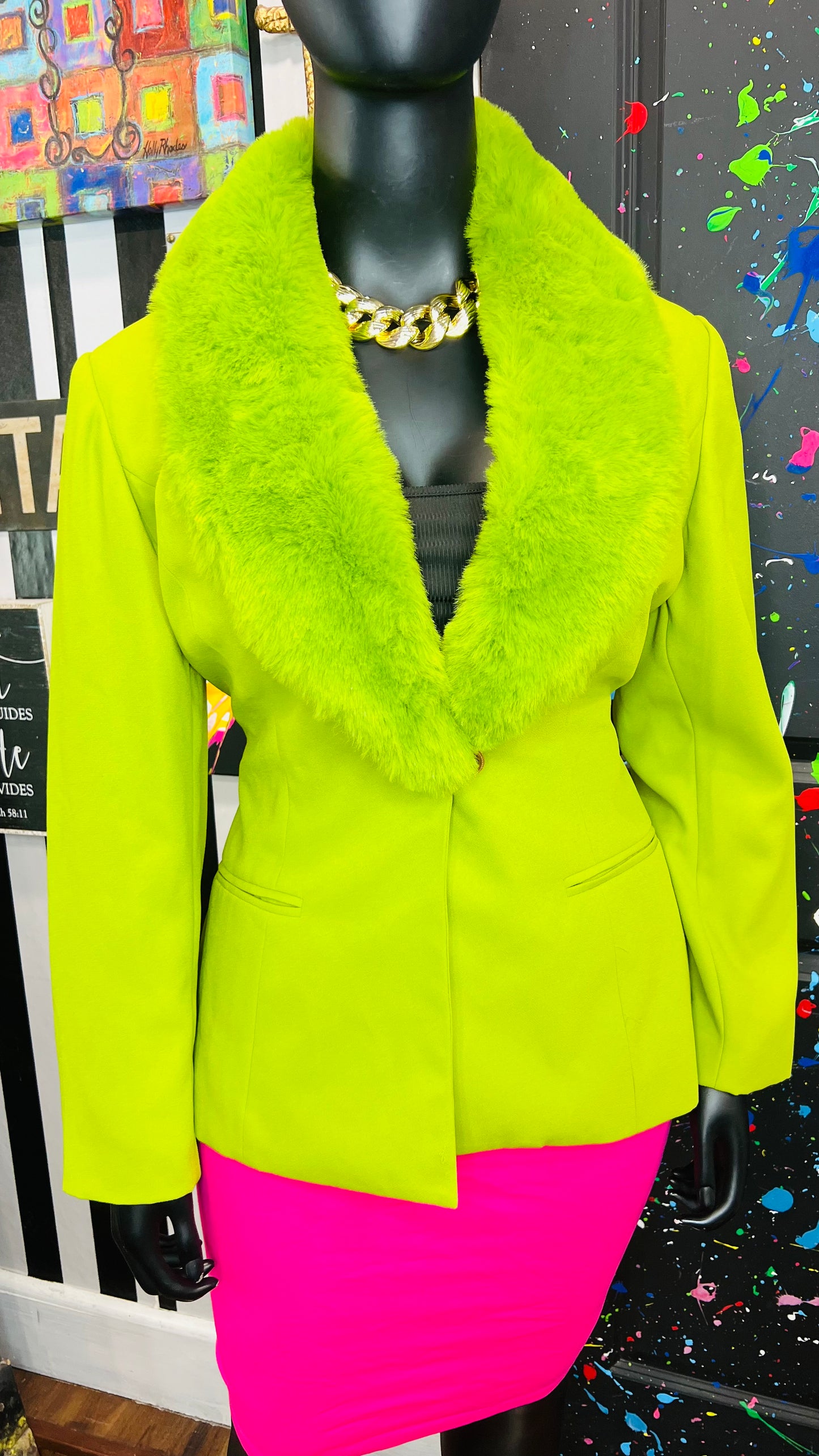 Vintage Furry Collar Blazer (16)