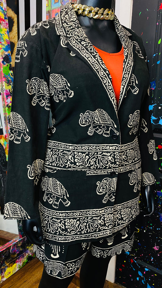 Vintage Tribal Cream & White Shorts Set (16)