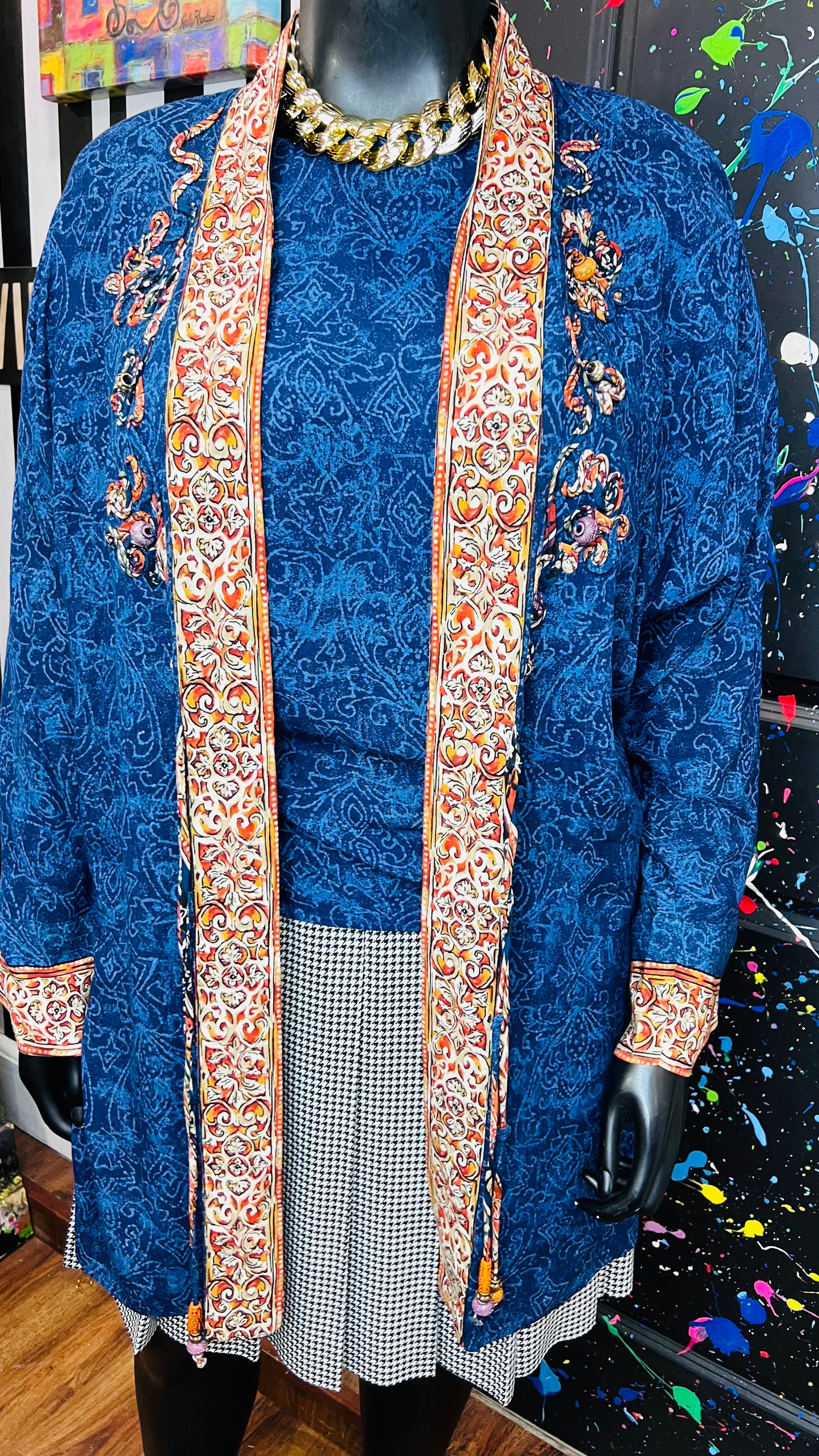 Vintage Carole Little Blouse & Duster Set (14)