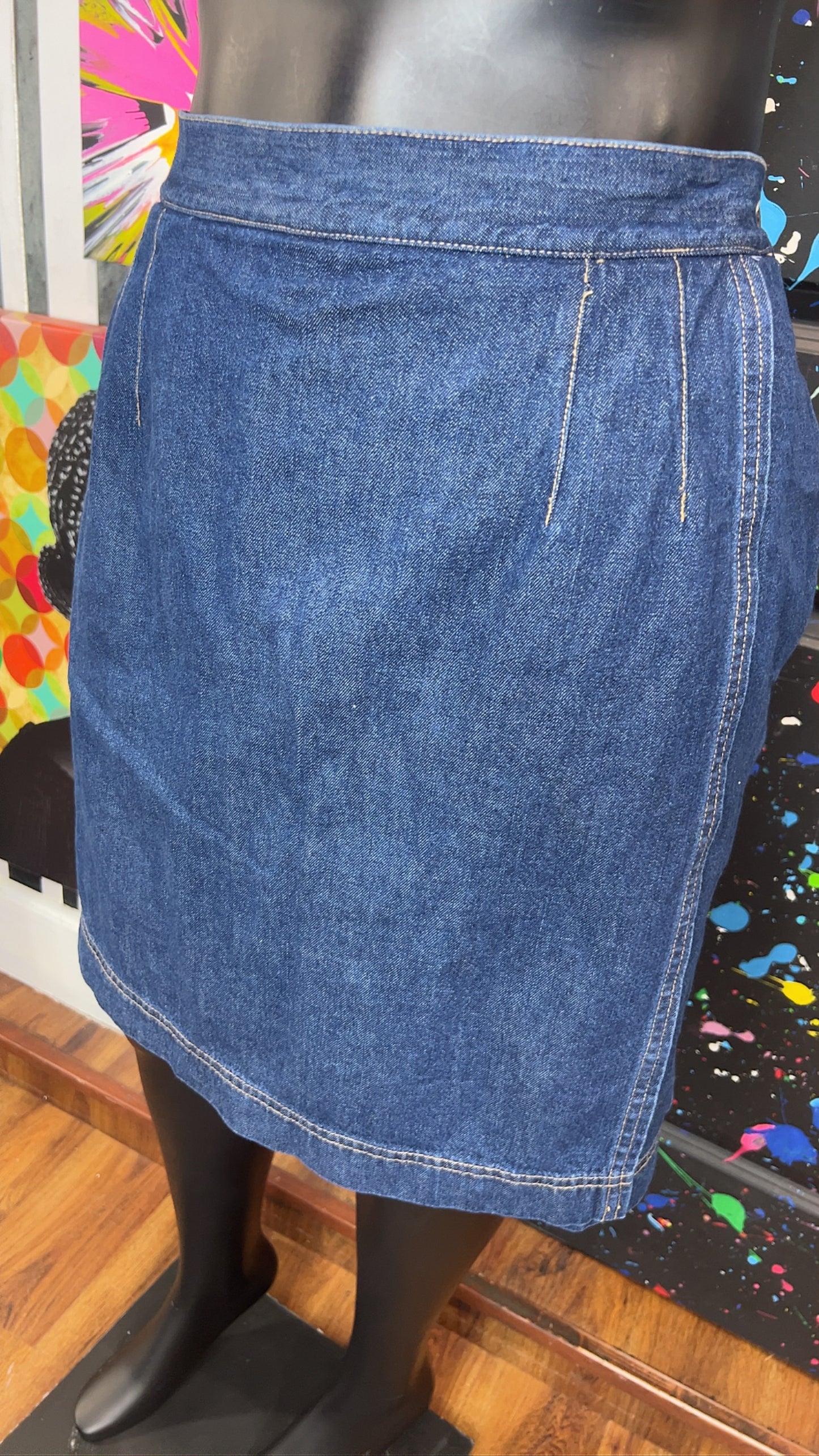 Vintage Dark Wash Denim Skort (20)