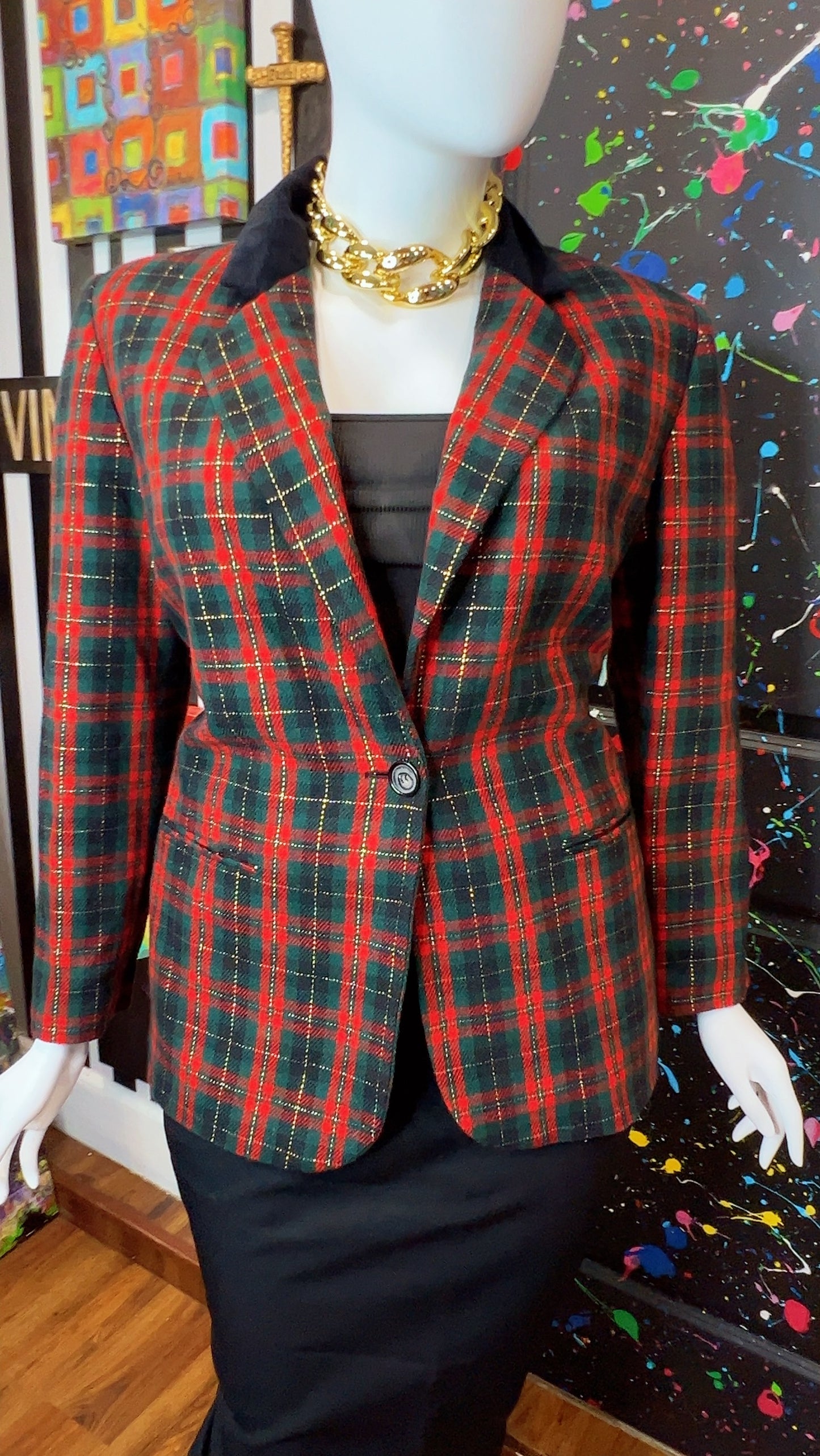 Vintage Plaid Wool Blazer (18)