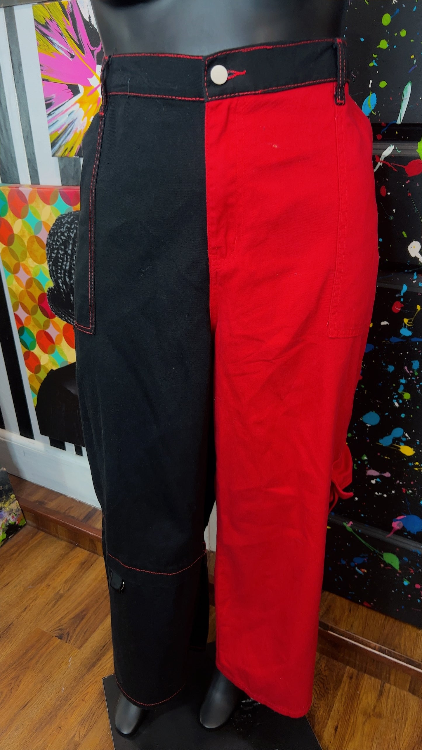 Colorblock Wide Leg Jeans (22)