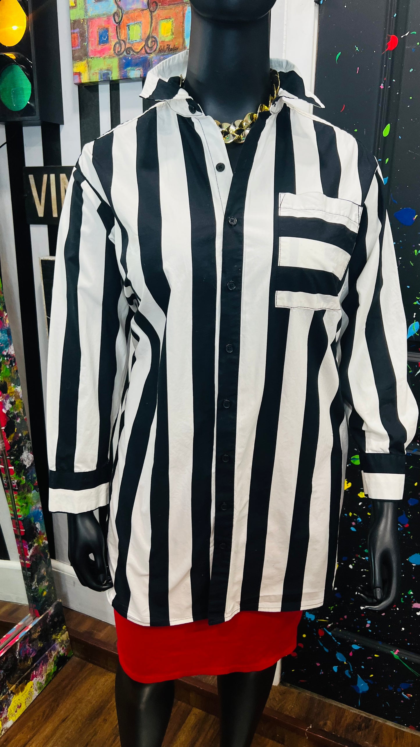 Vintage Inspired Cotton Black & White Blouse (14)