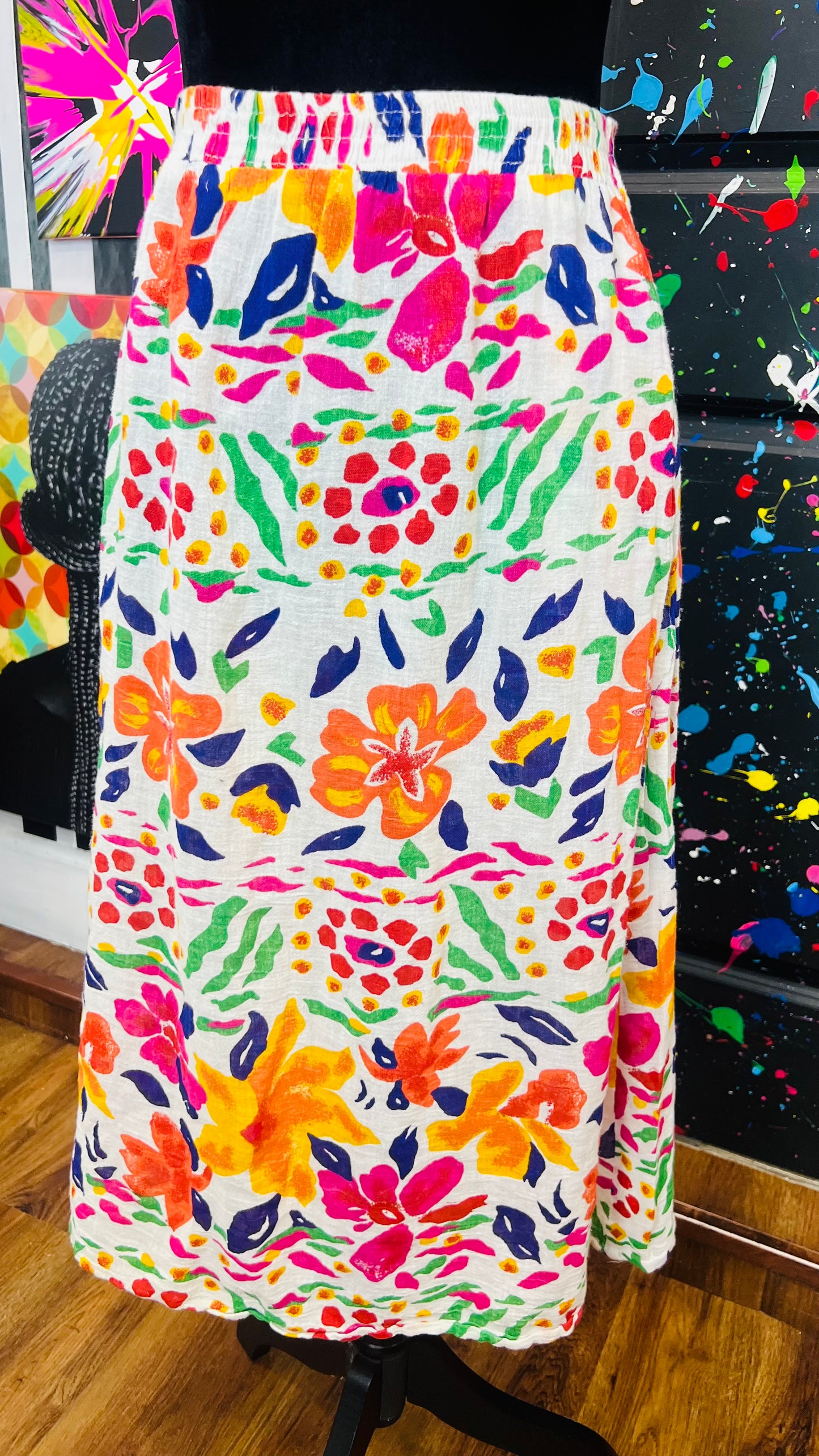 Vintage Rayon Floral Skirt (24)