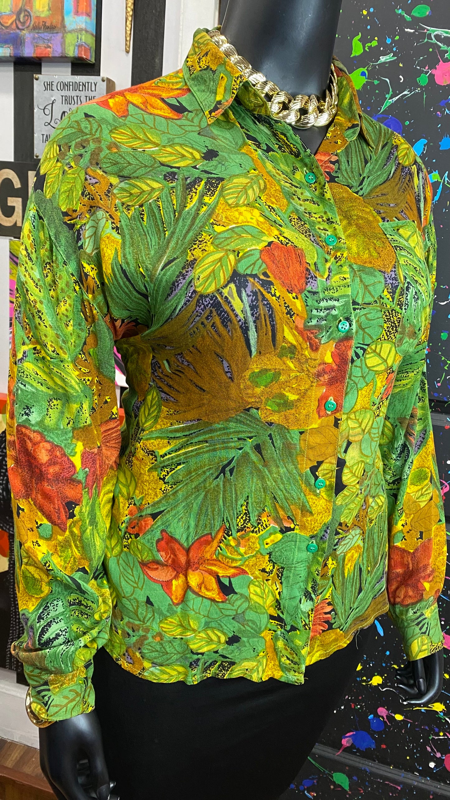 Vintage Tropical Rayon Blouse (18/20)