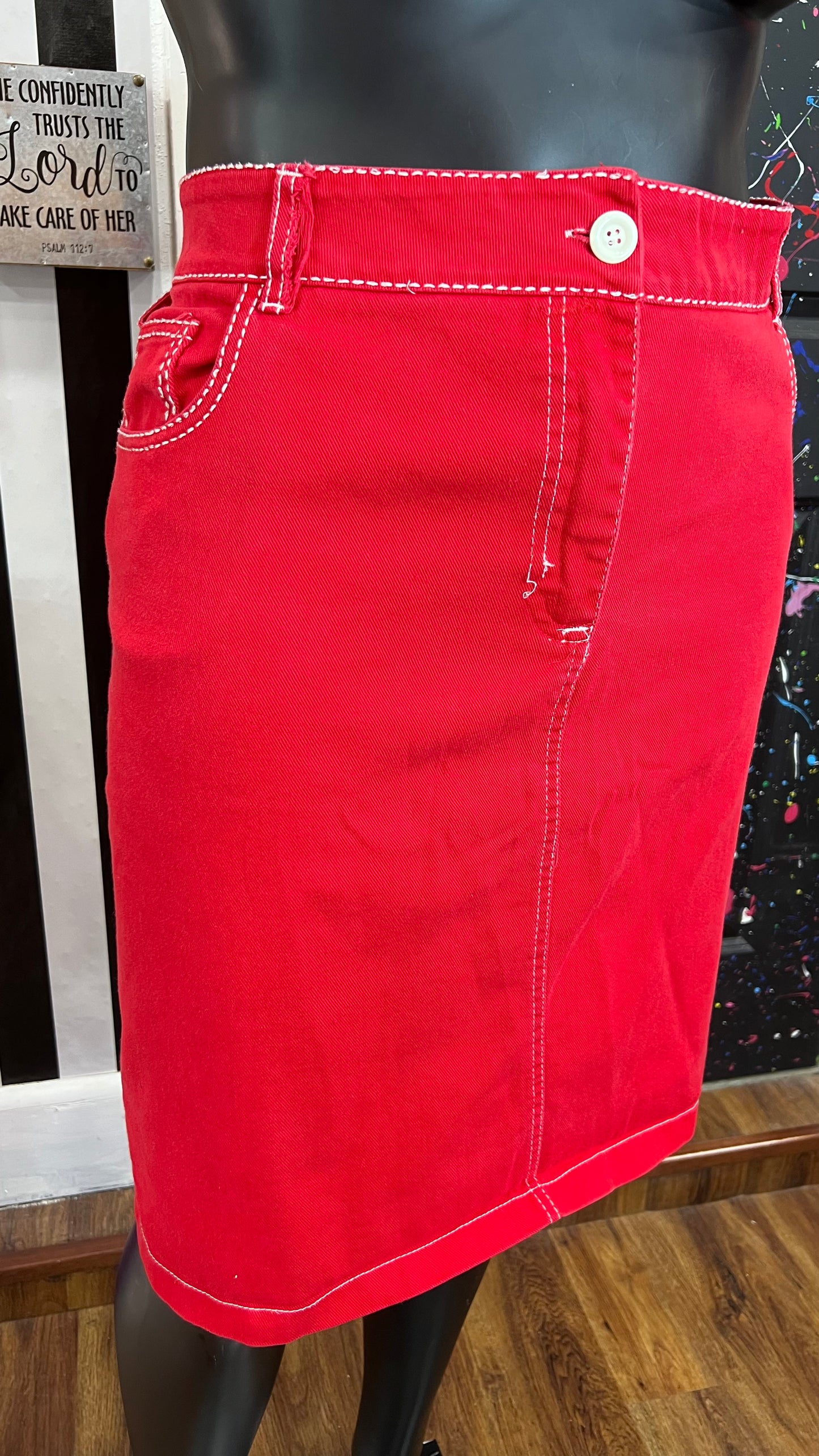 Vintage Gold Flava Red Denim Skirt