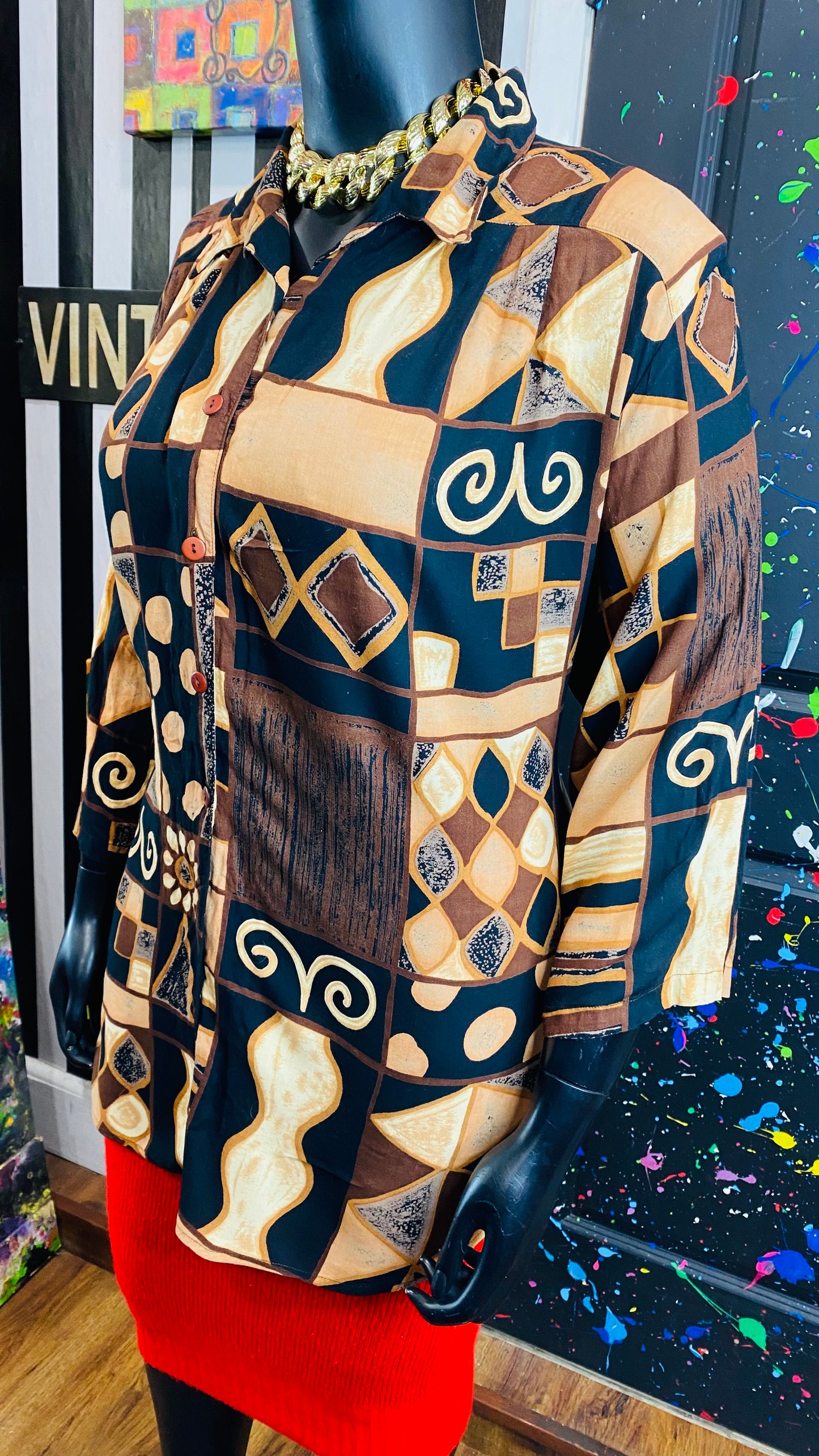 Vintage Abstract 90’s Blouse (24)