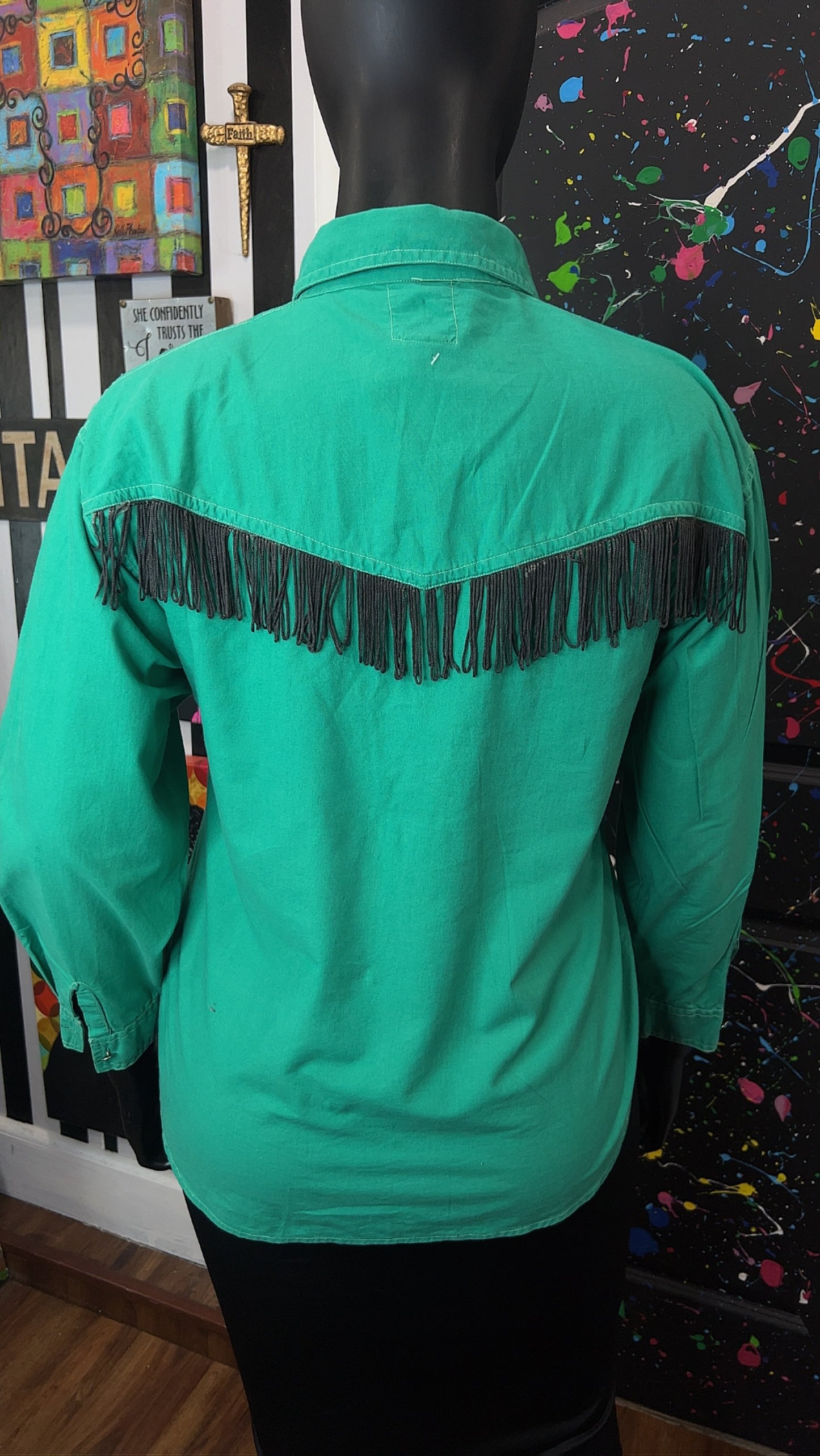 Vintage Western Fringe & Jewel Blouse (12)
