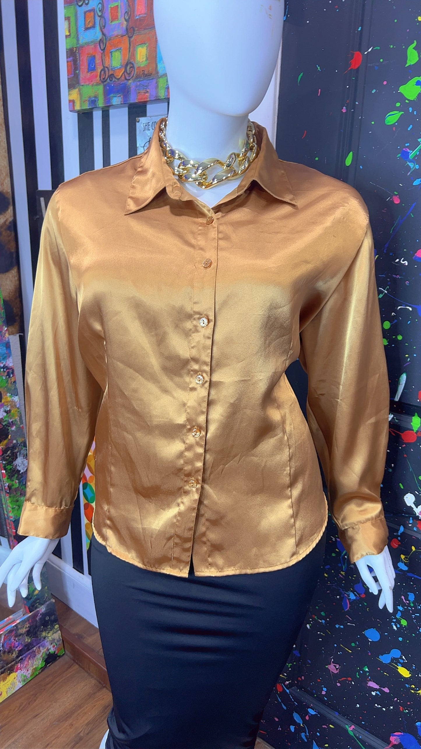Vintage Gold Blouse (26W)