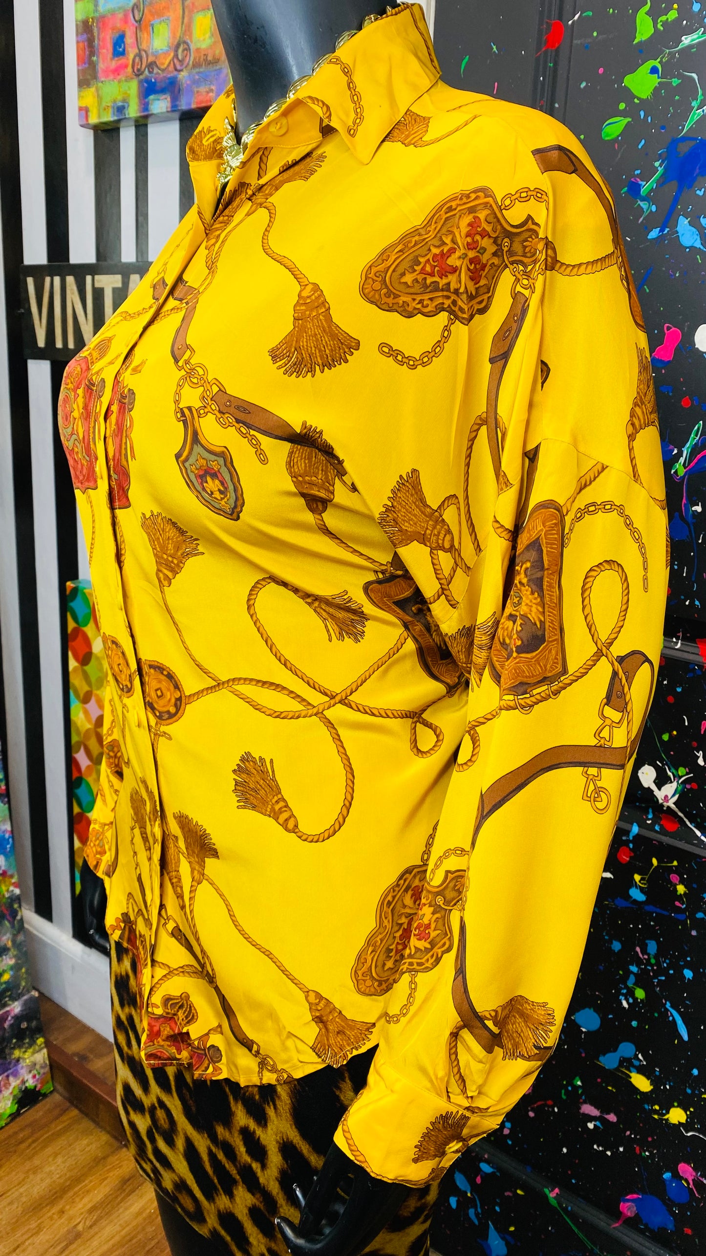 Vintage 100% Silk Tassle Blouse (12) Fits up to size 22