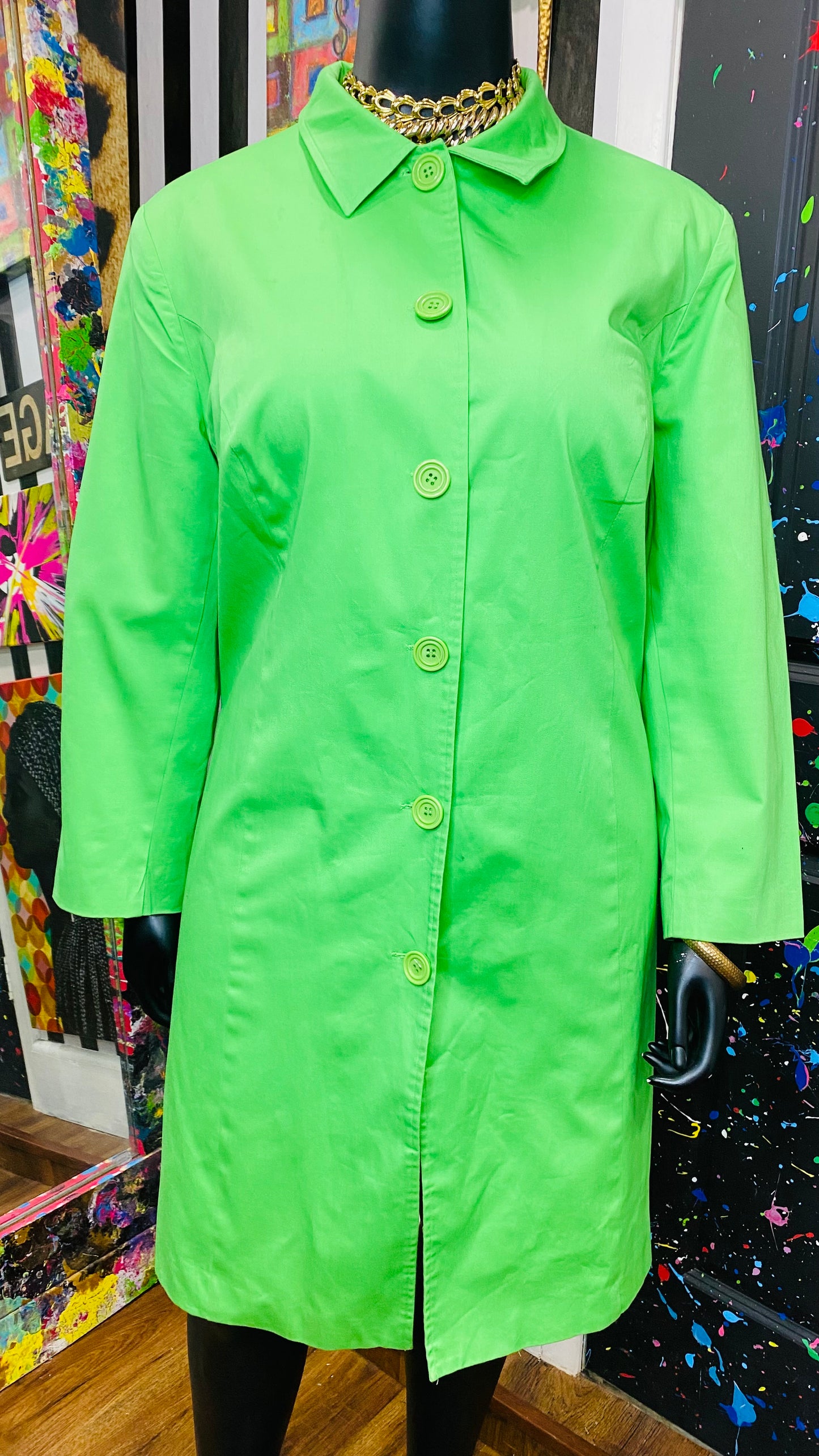 Vintage Y2K Long Green Jacket (18)