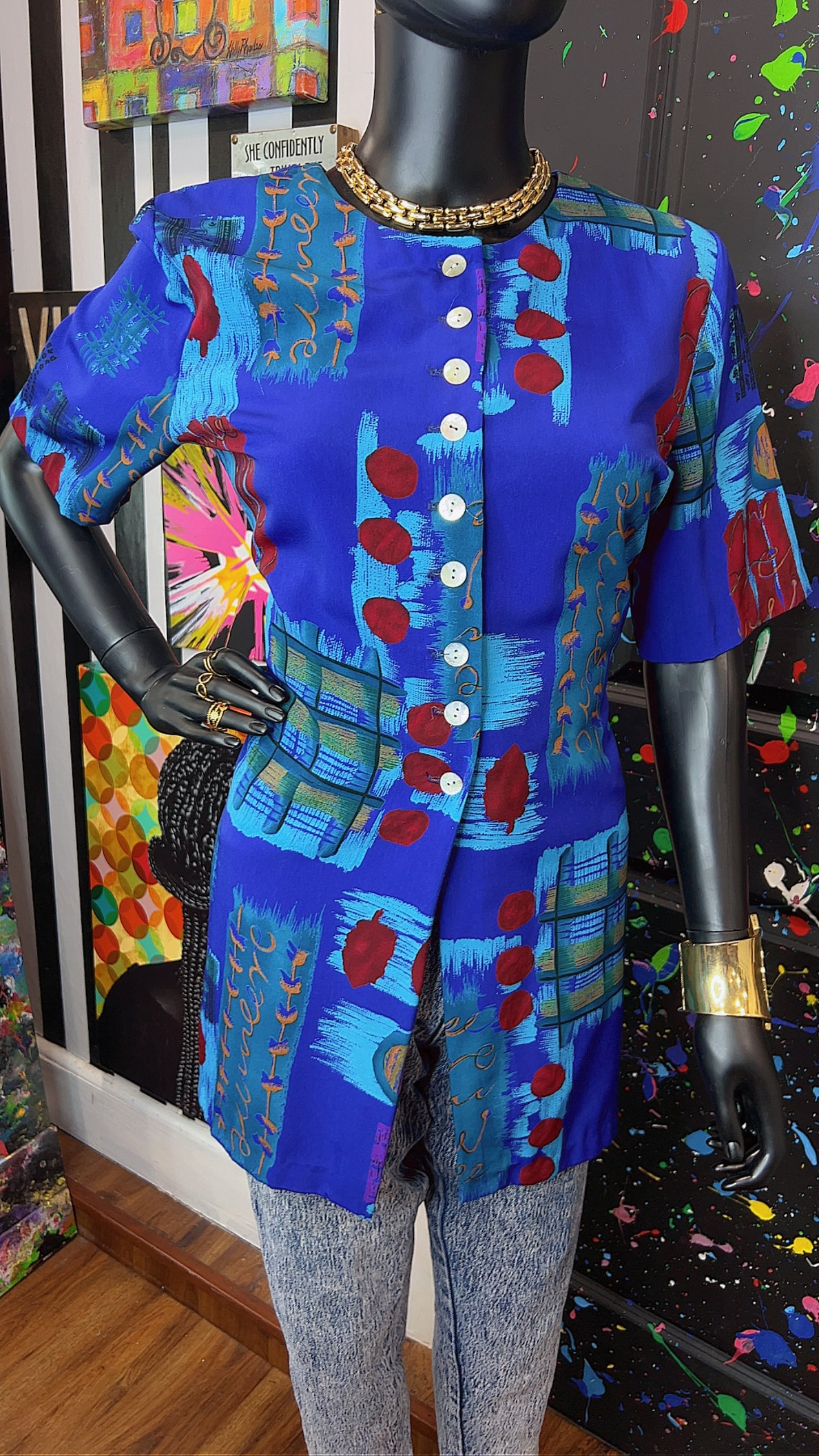 Vintage Abstract 90’s Blouse (12)