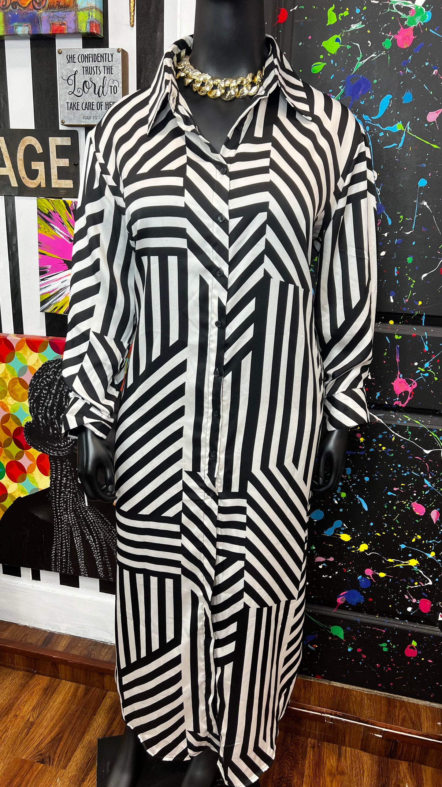 Black & White Stripes Dress (22)