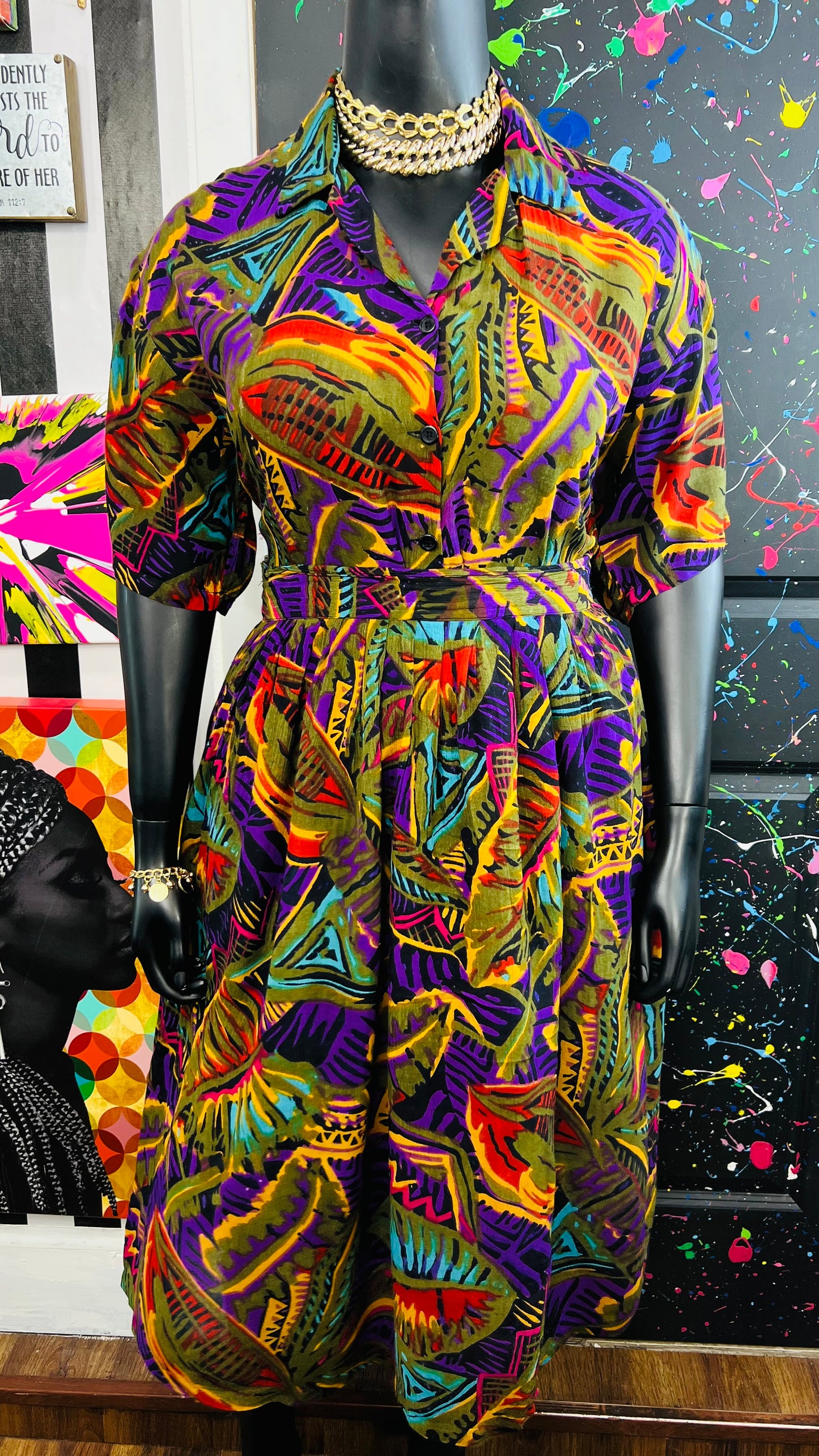 Vintage 90’s Rayon Skirt Set (20)