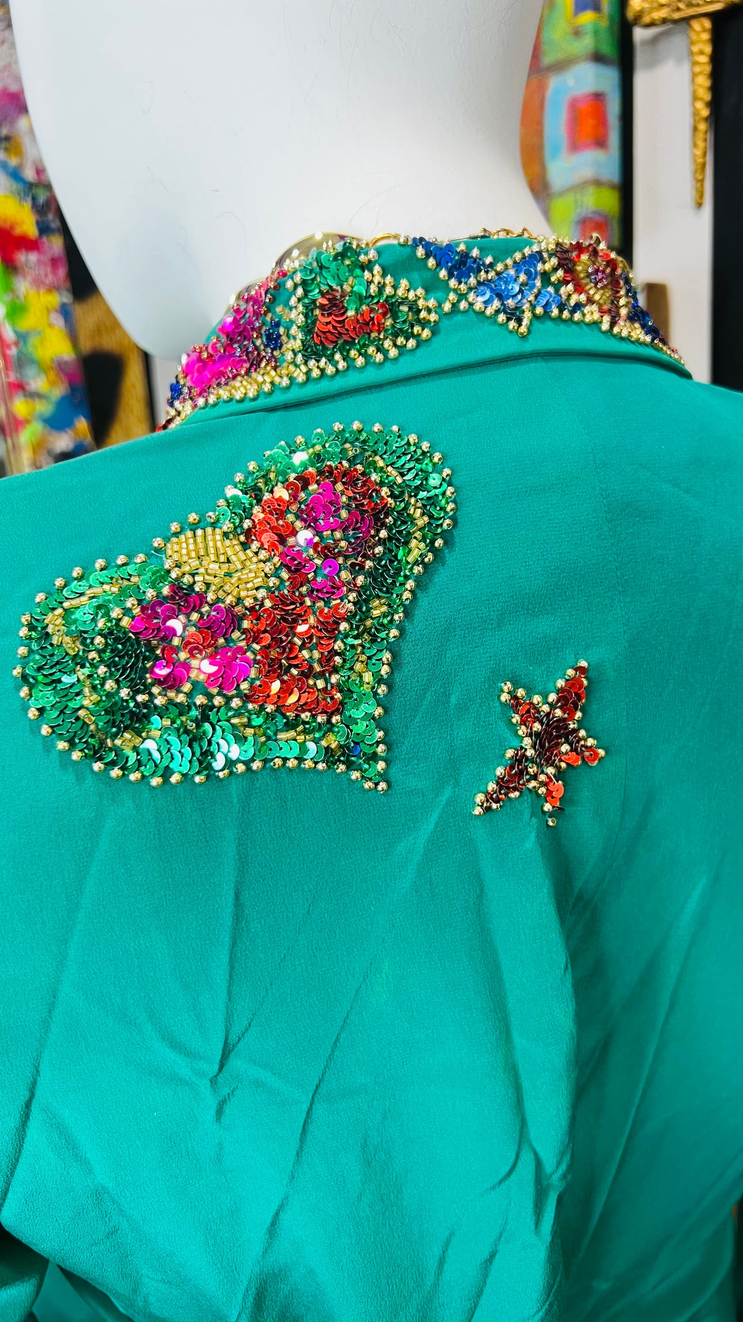 Vintage 100% Silk IB Diffusion Sequin Blazer (14)