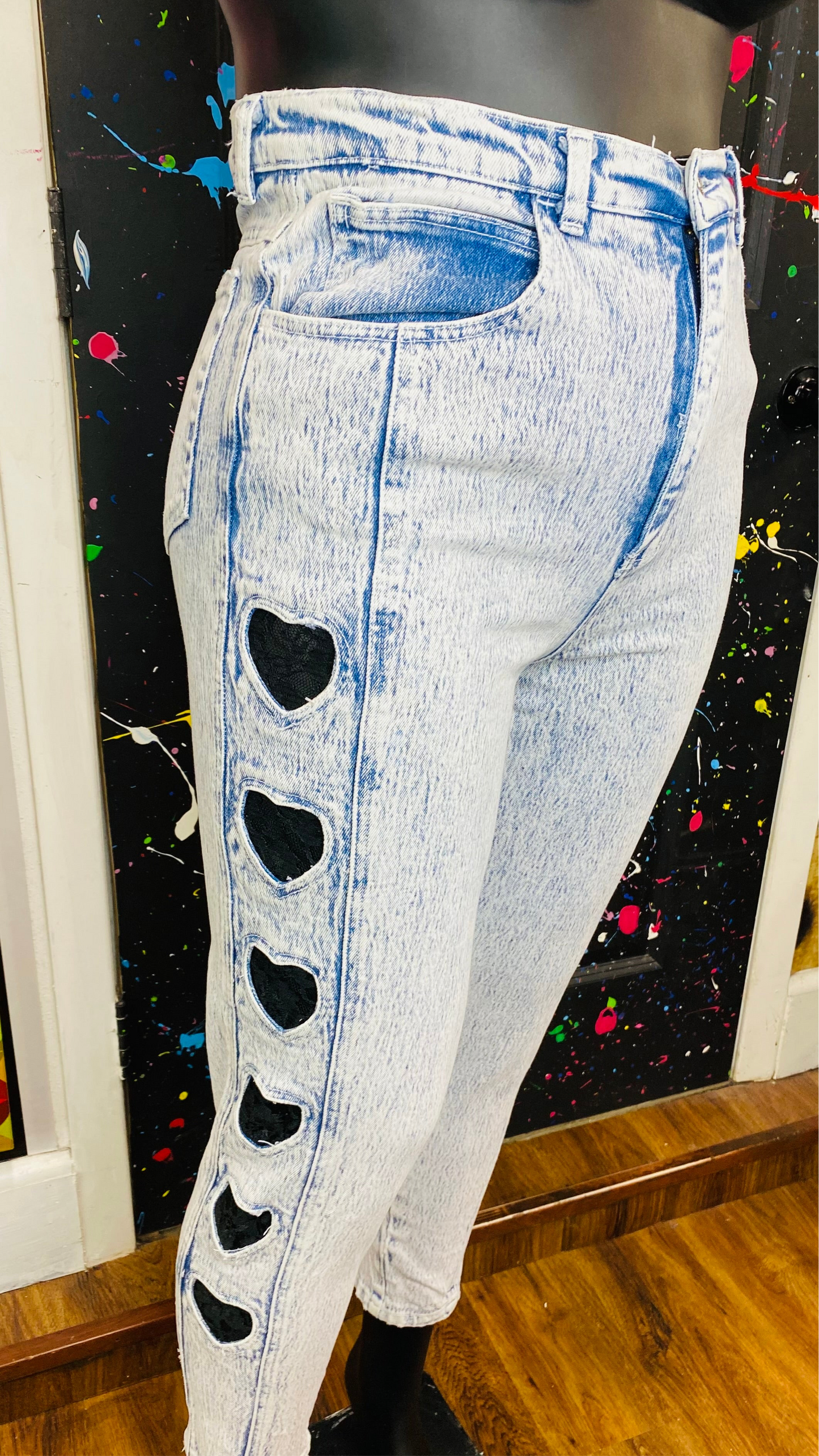 Vintage Stefano International Stonewash & Lace Jeans (14)