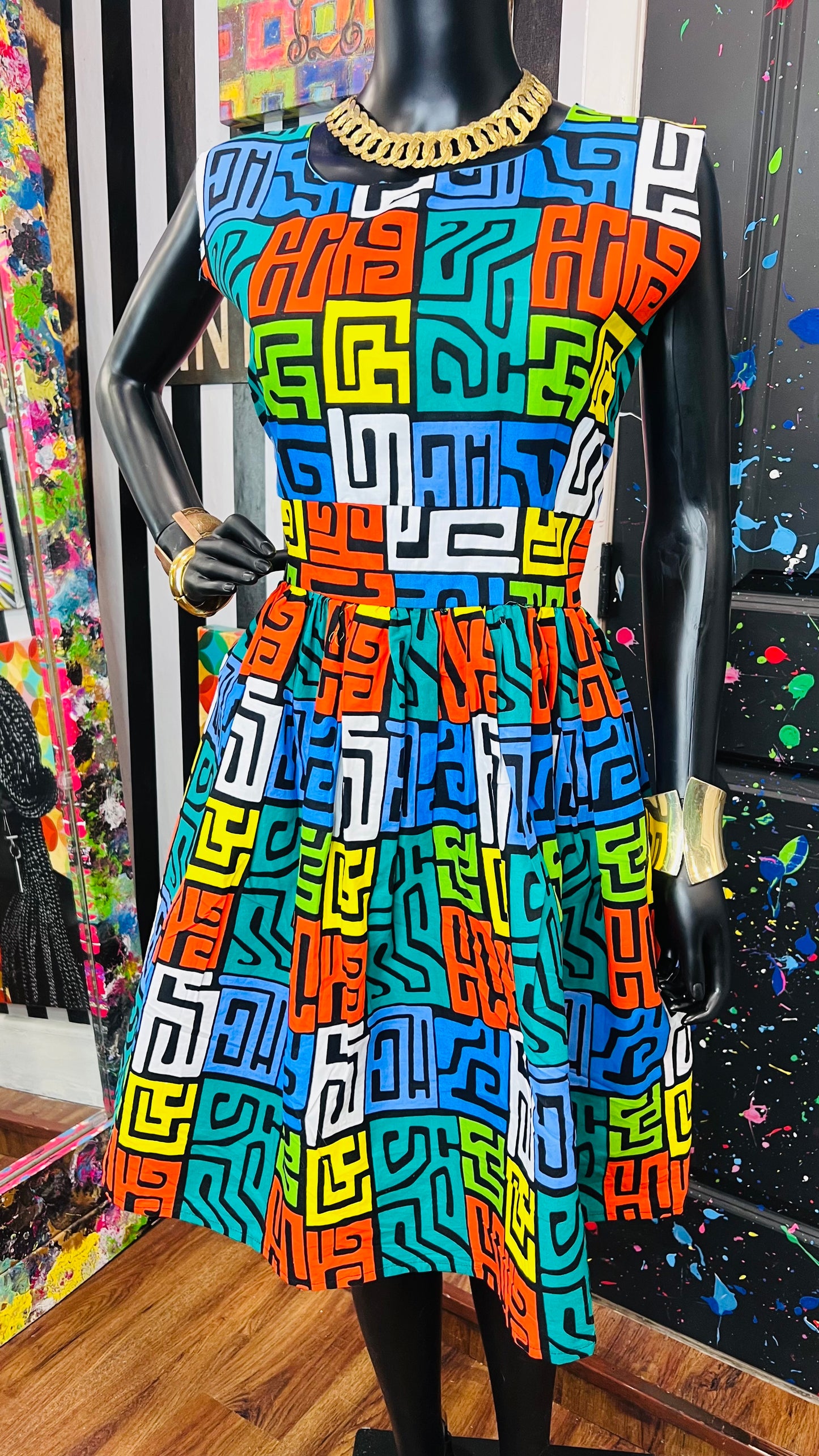 African Cotton Dress Handmade (12)