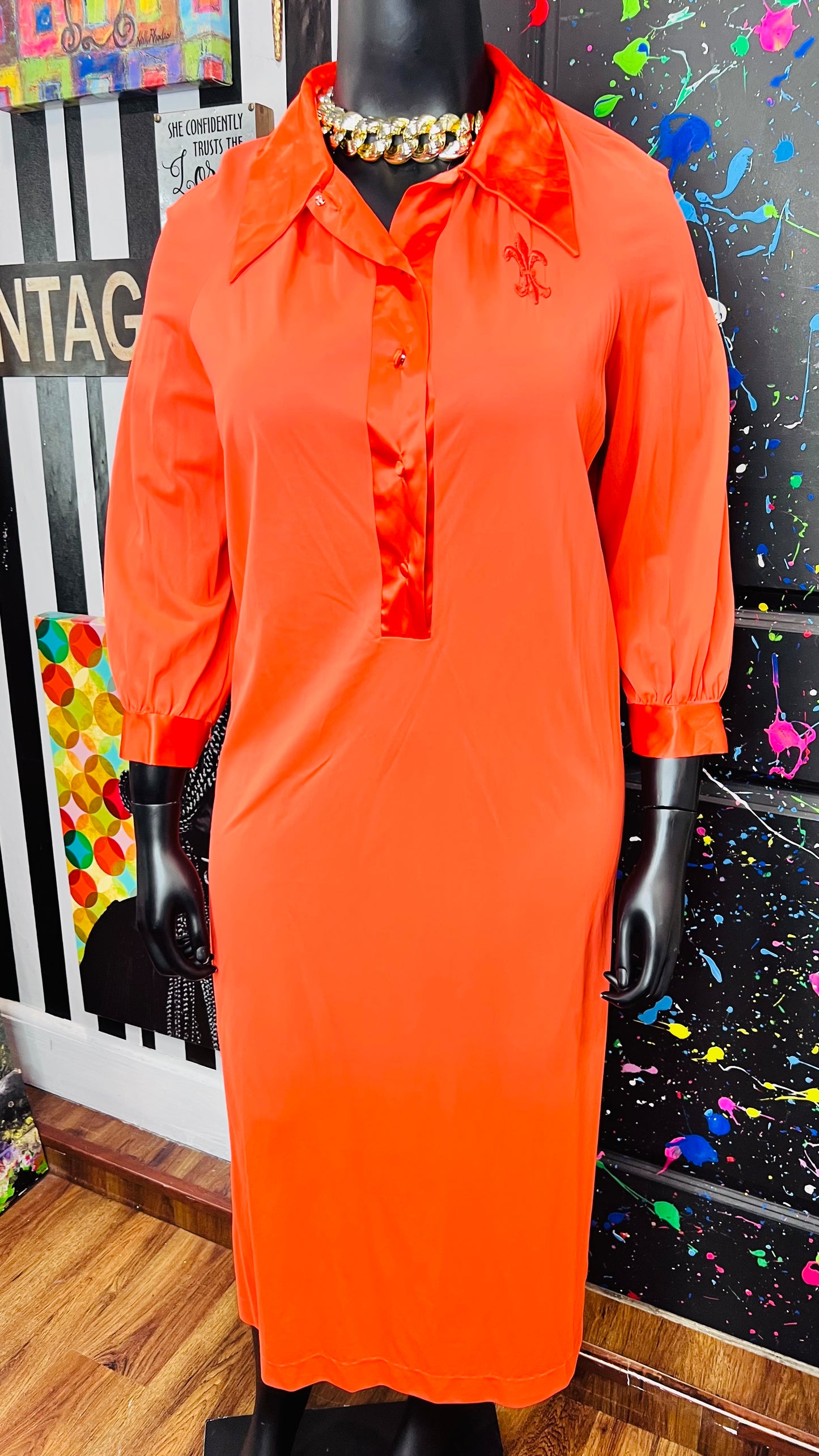 Vintage Orange Nightgown (14)