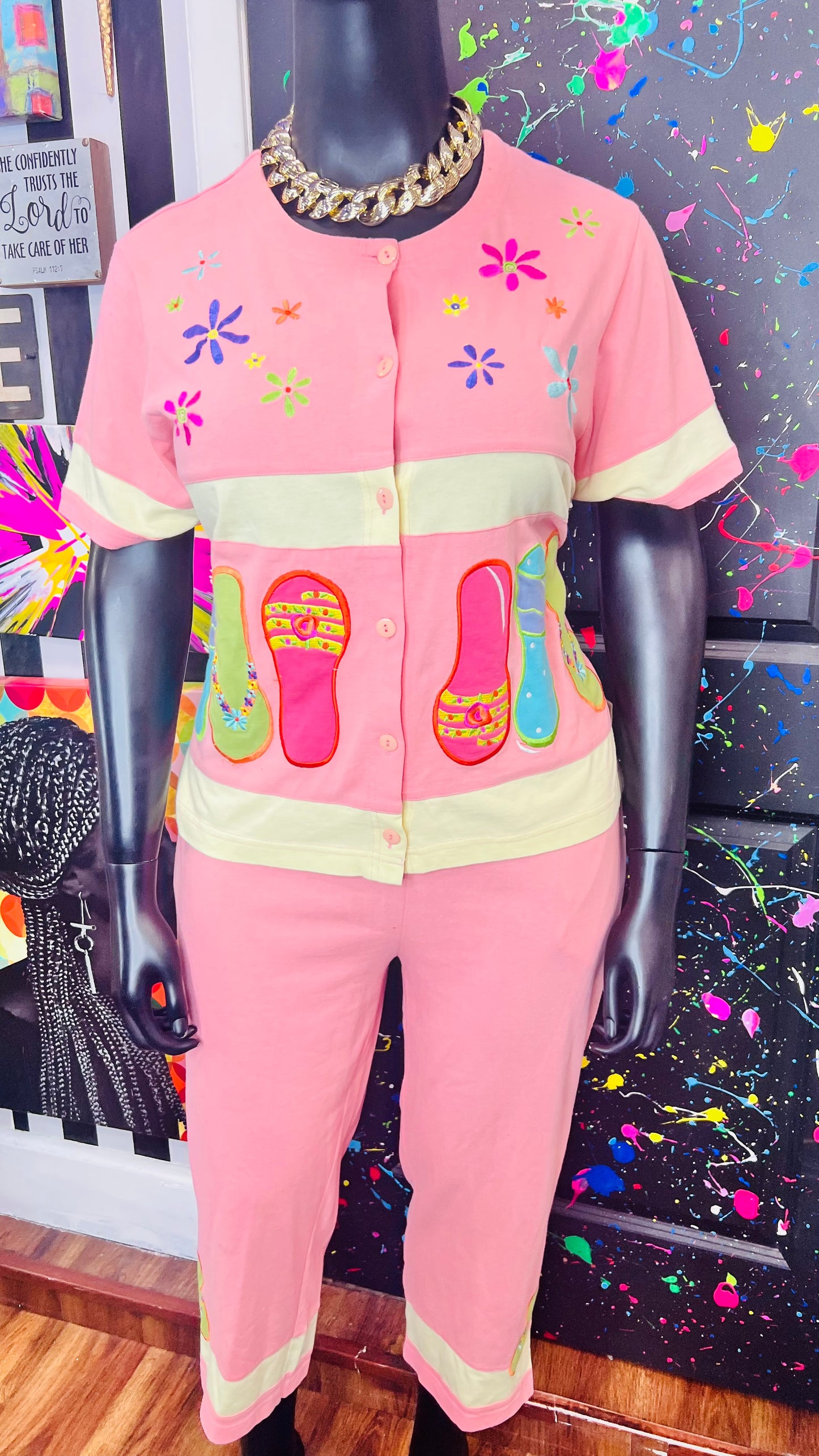 Vintage Cotton Capri Flip Flop Set (16/18)