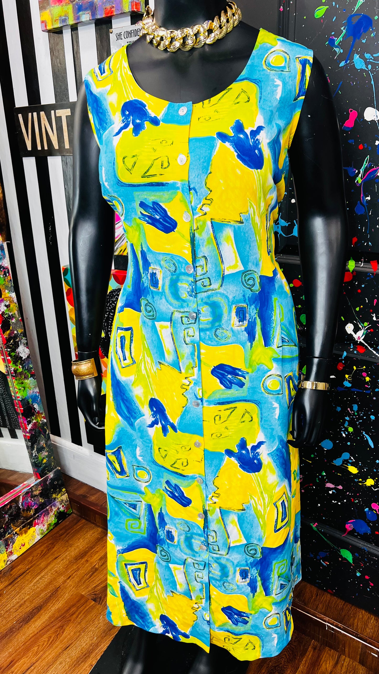 Vintage Abstract Sleeveless Spring Dress (18)